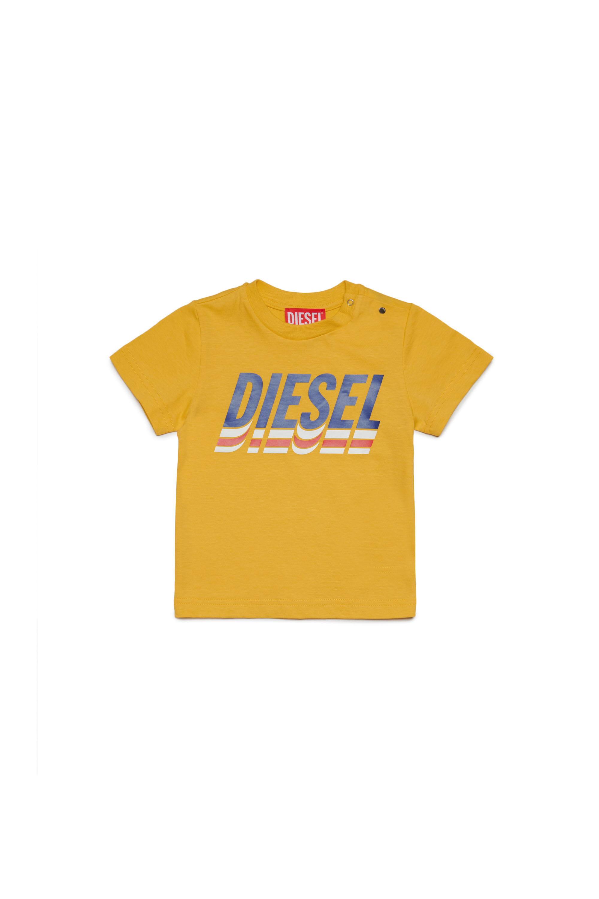 Diesel - TVASEB, Man's T-shirt with dynamic logo in Yellow - 1