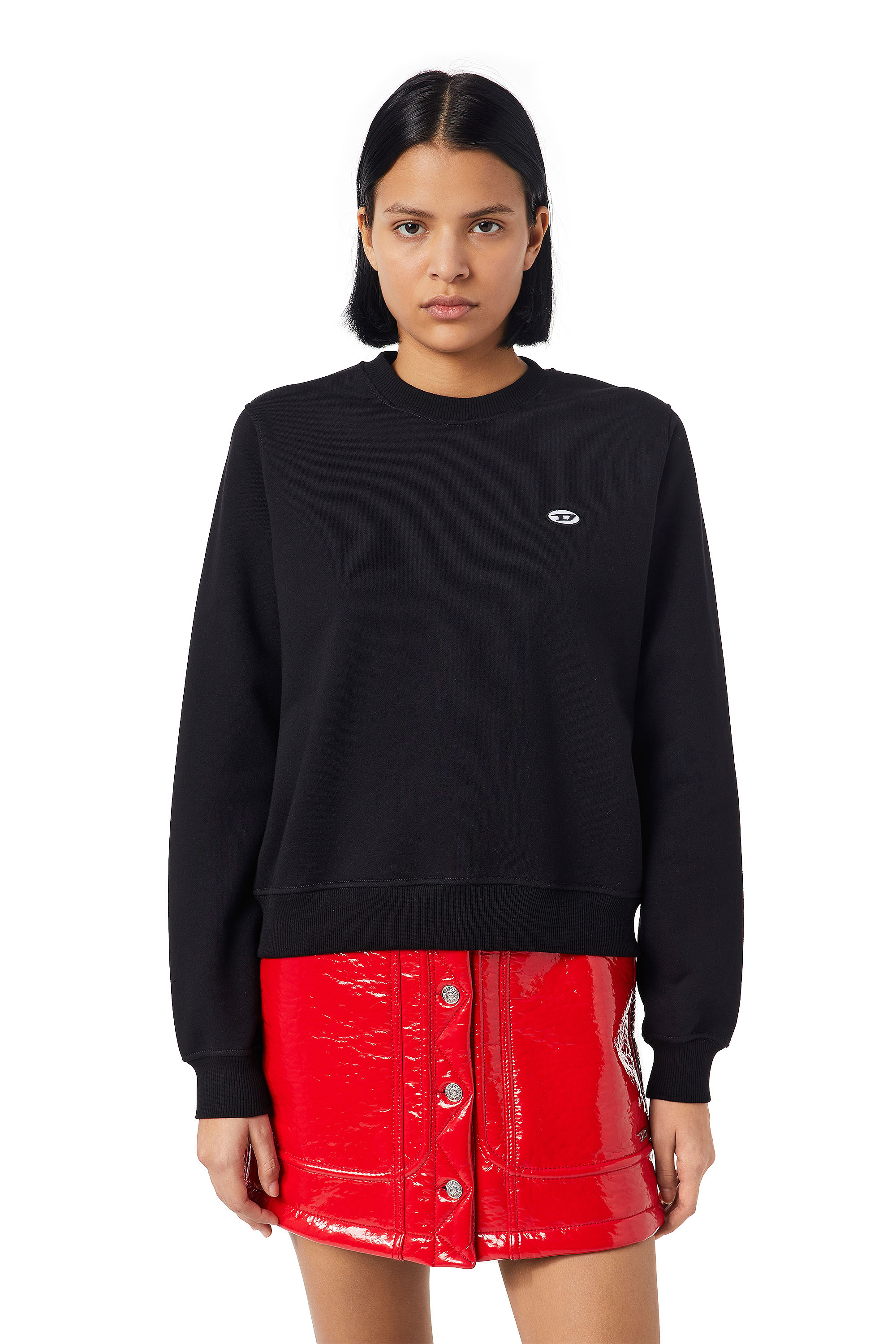 Diesel - F-REGGY-DOVAL-PJ, Woman's Sweatshirt with logo patch in Black - 1