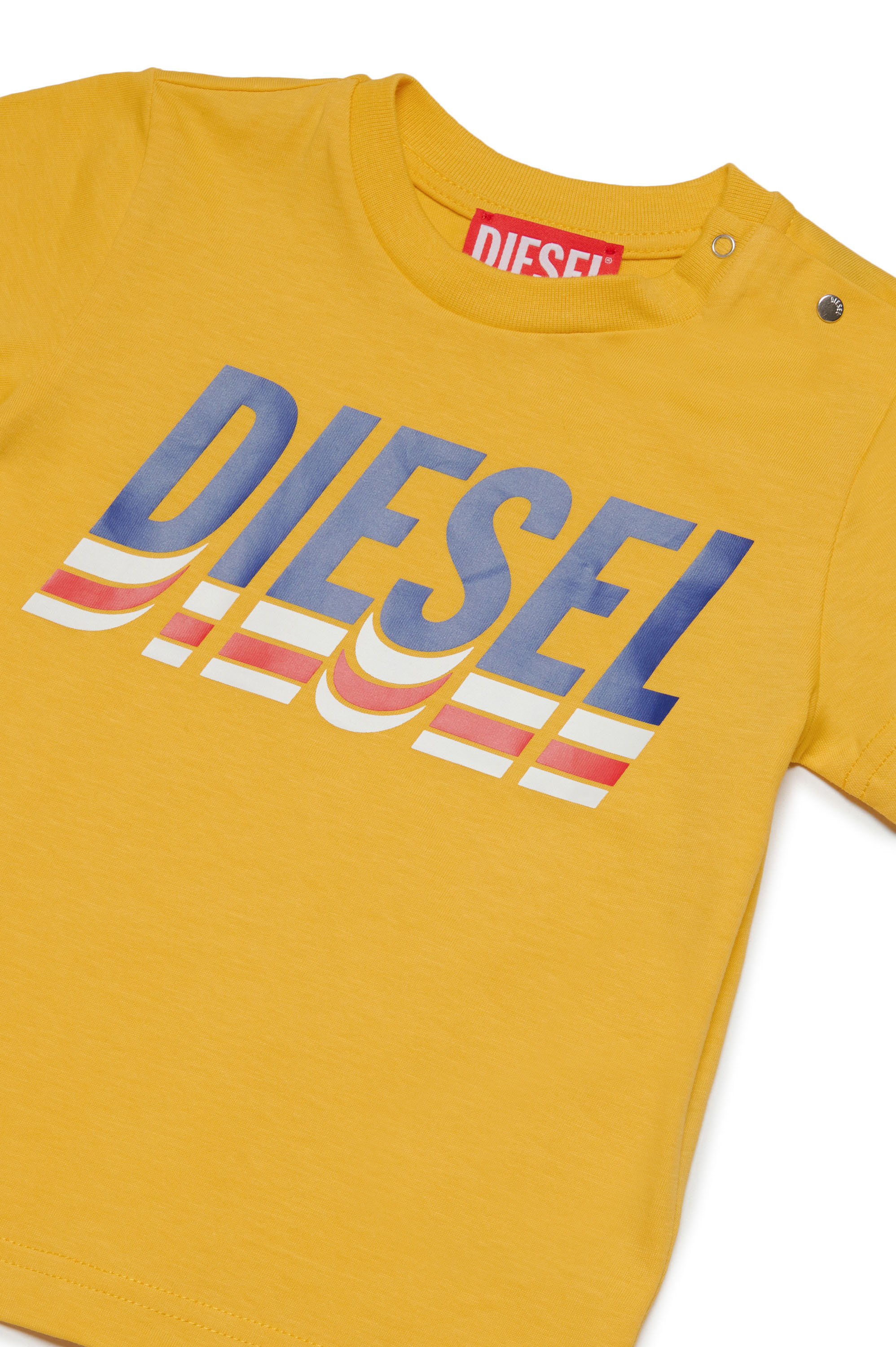 Diesel - TVASEB, Man's T-shirt with dynamic logo in Yellow - 3