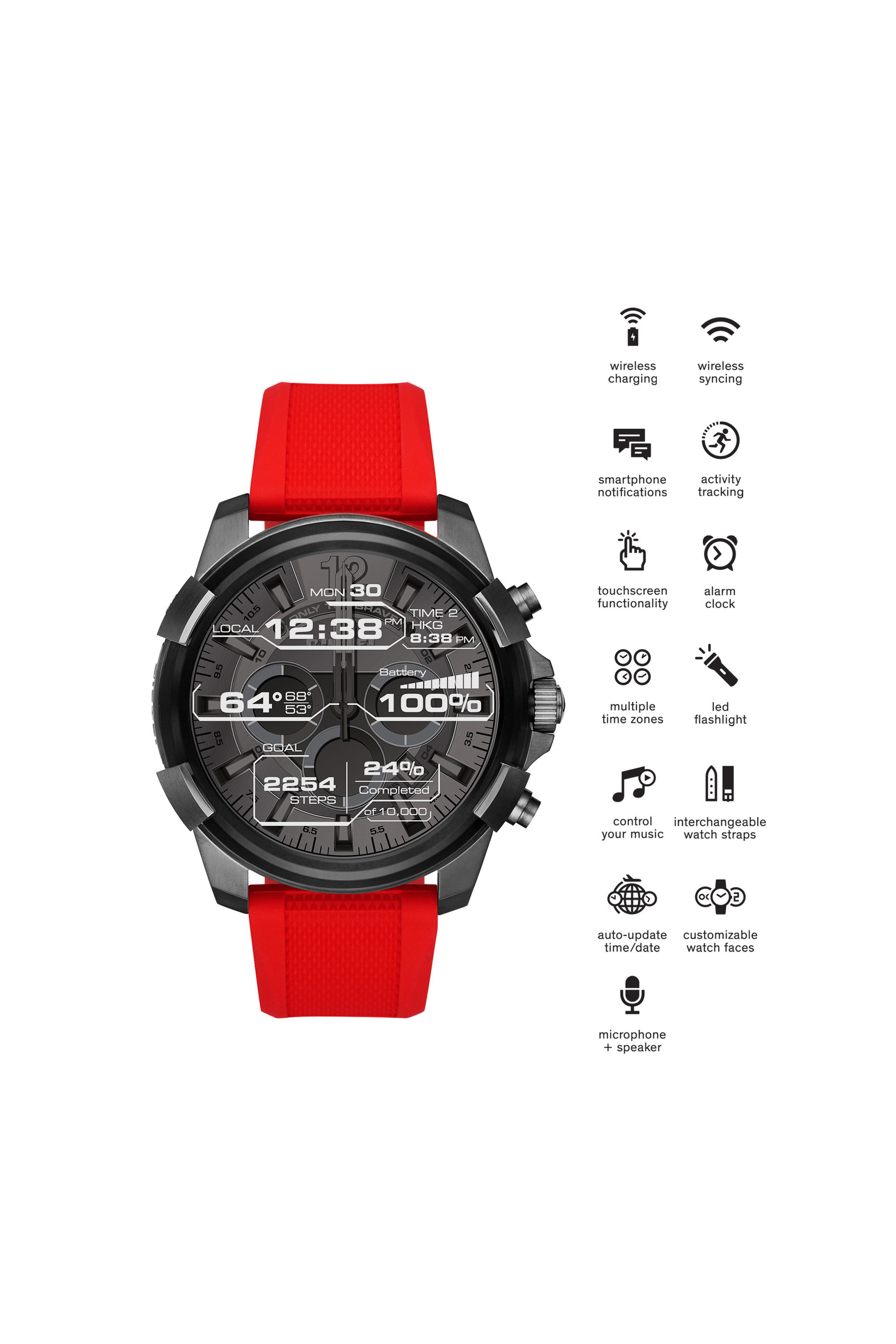 Diesel - DT2006, Man's Red touchscreen smartwatch, 48 mm in Red - 4