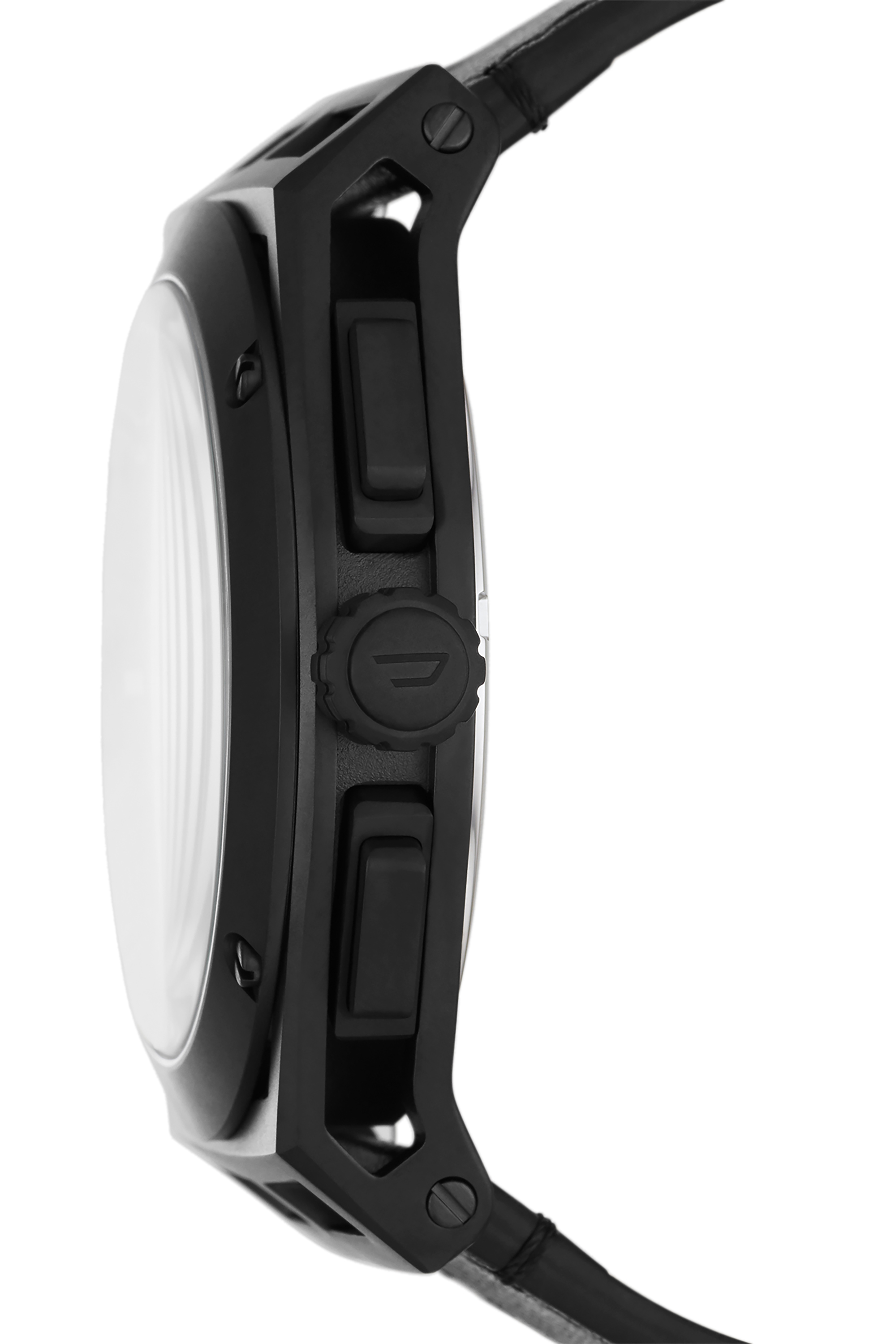 Diesel - DZ4544, Man's Timeframe chronograph black leather watch in Black - 3