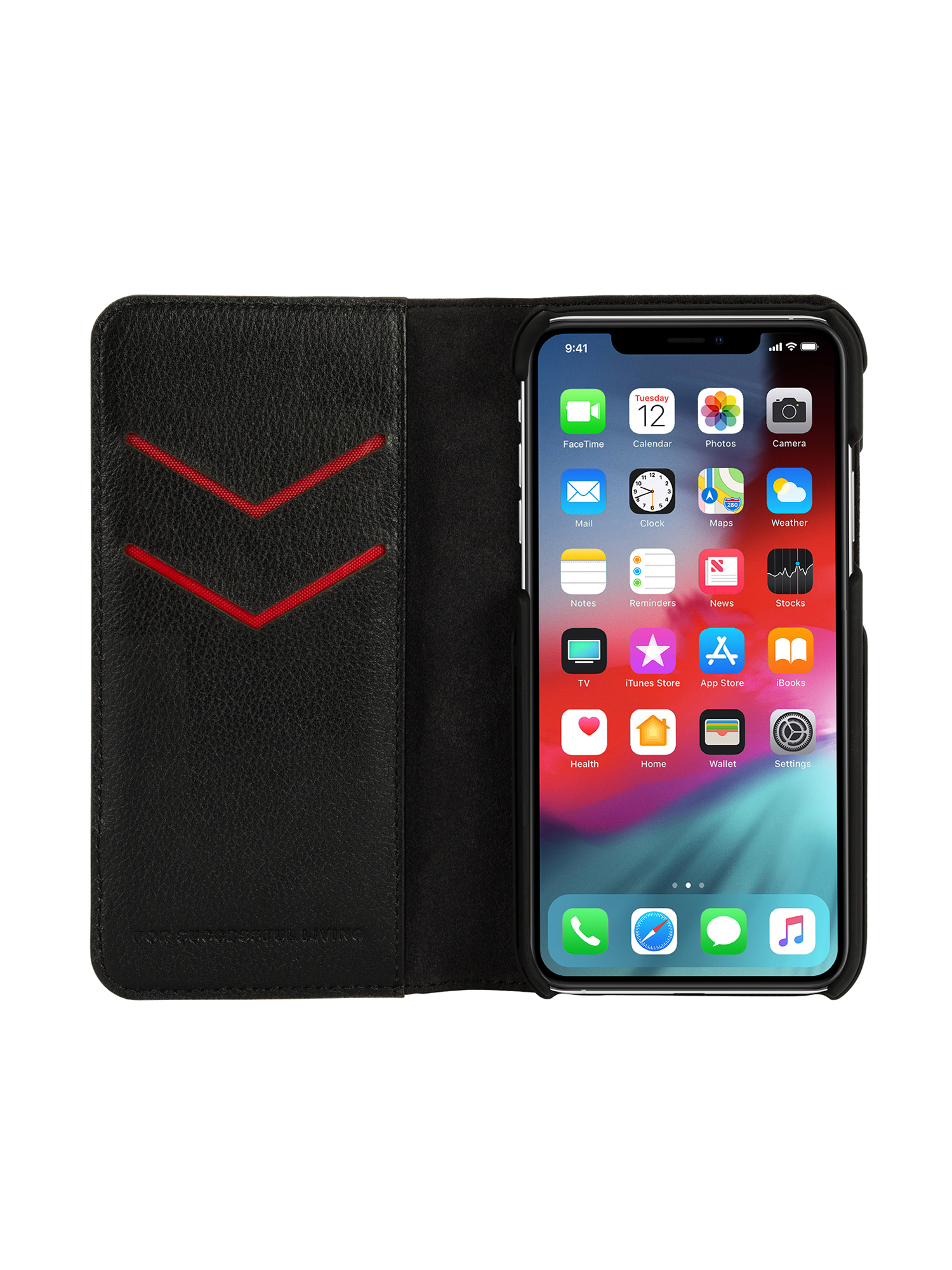 Diesel - DIESEL 2-IN-1 FOLIO CASE FOR IPHONE XS MAX, Unisex's Black leather printed and debossed logo case, iPhone XS MaX in Black - 4