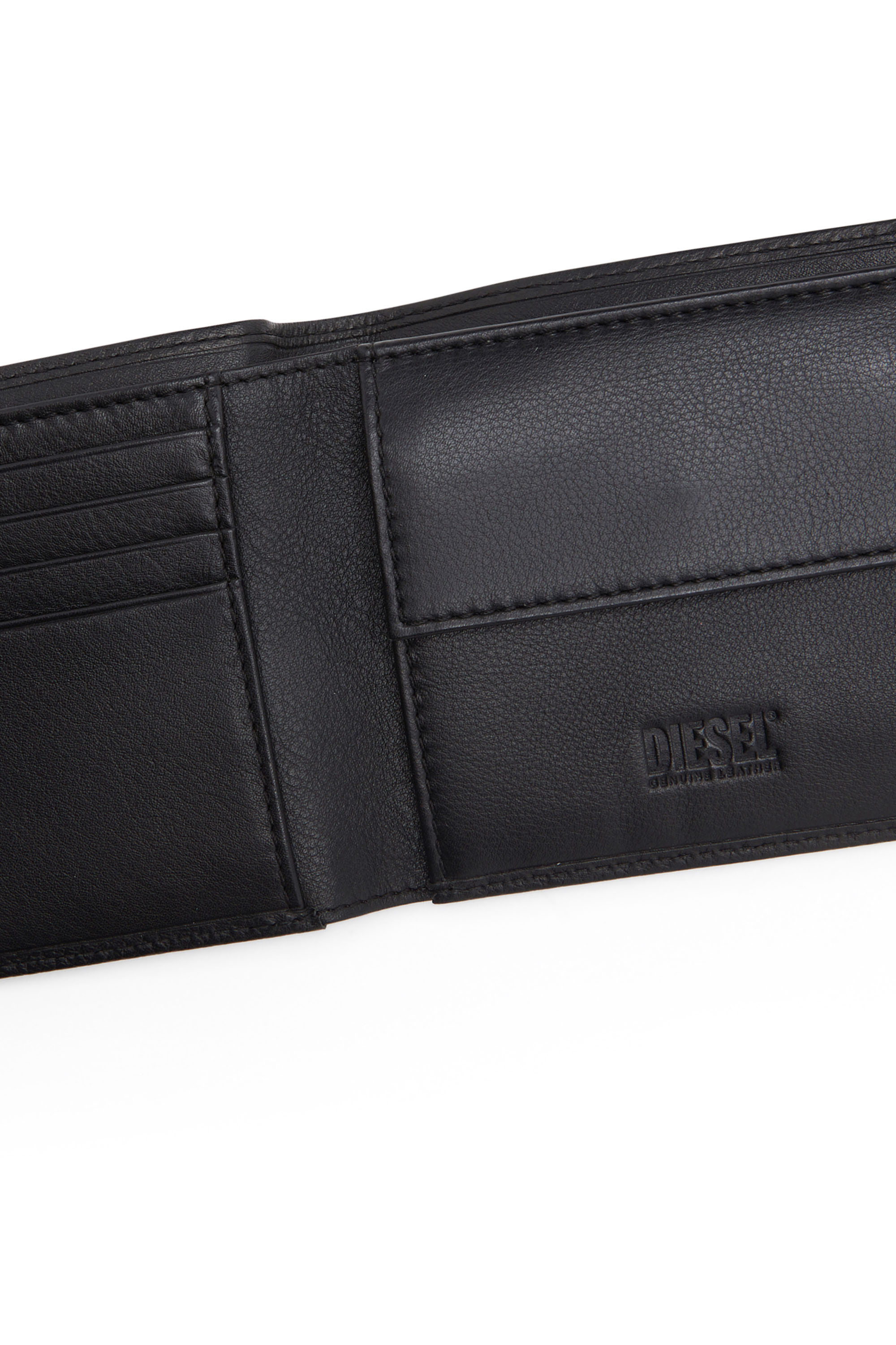 Diesel - MEDAL-D BI-FOLD COIN S, Man's Bi-fold wallet in grainy leather in Black - 3