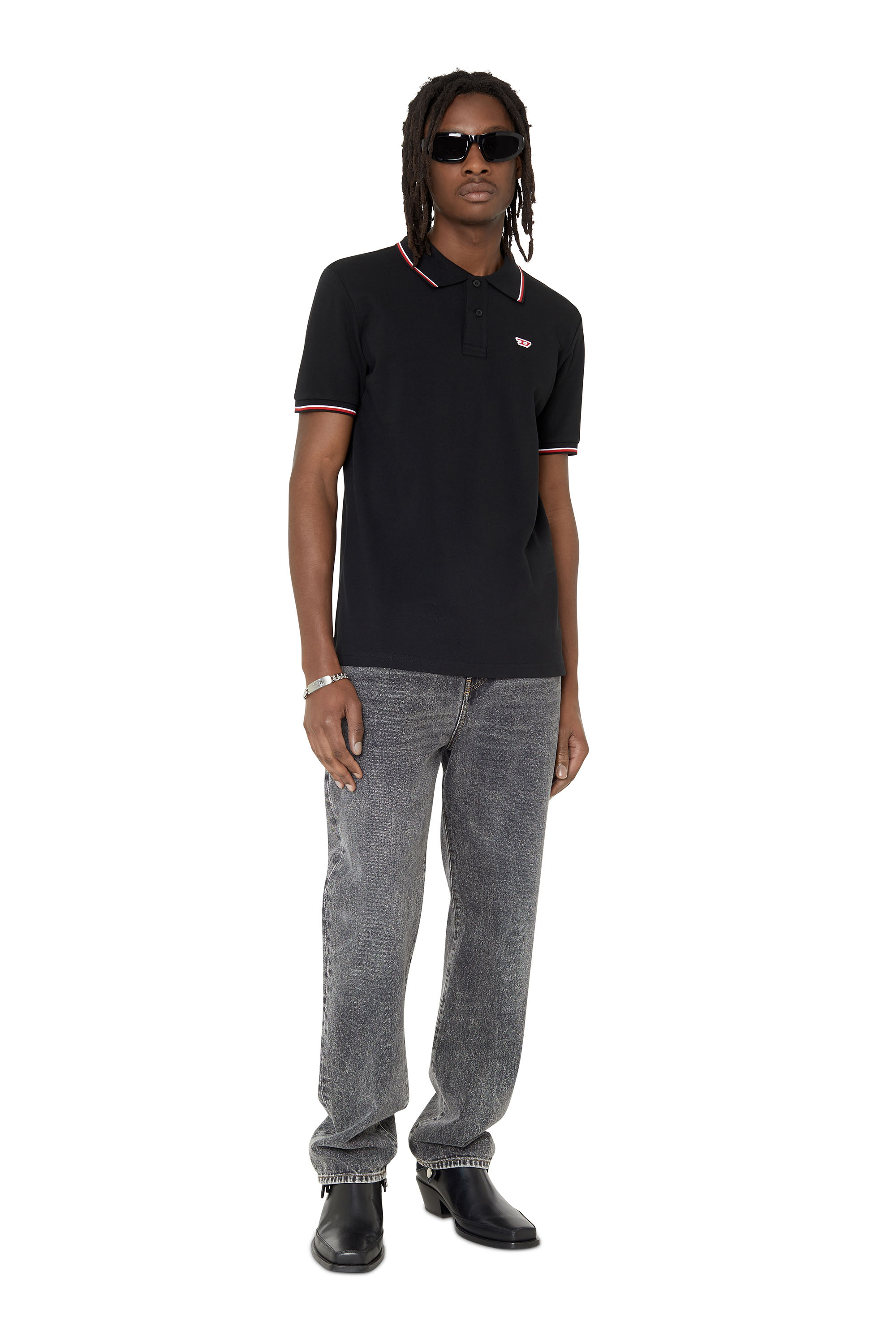 Diesel - T-SMITH-D, Man's Polo shirt with D logo in Black - 2