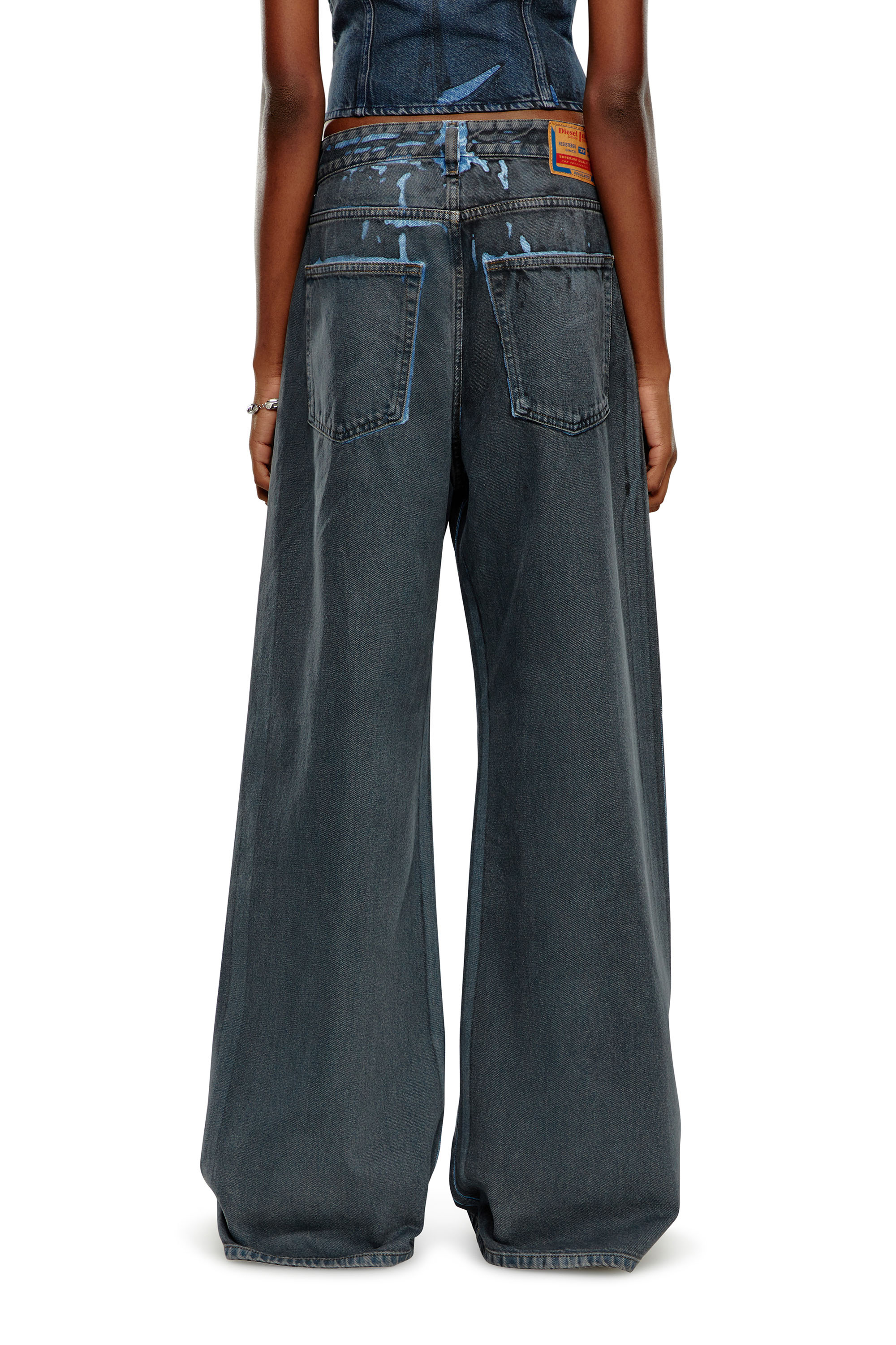 Diesel - Woman's Relaxed Jeans 1996 D-Sire 09I47, Black/Dark grey - 4