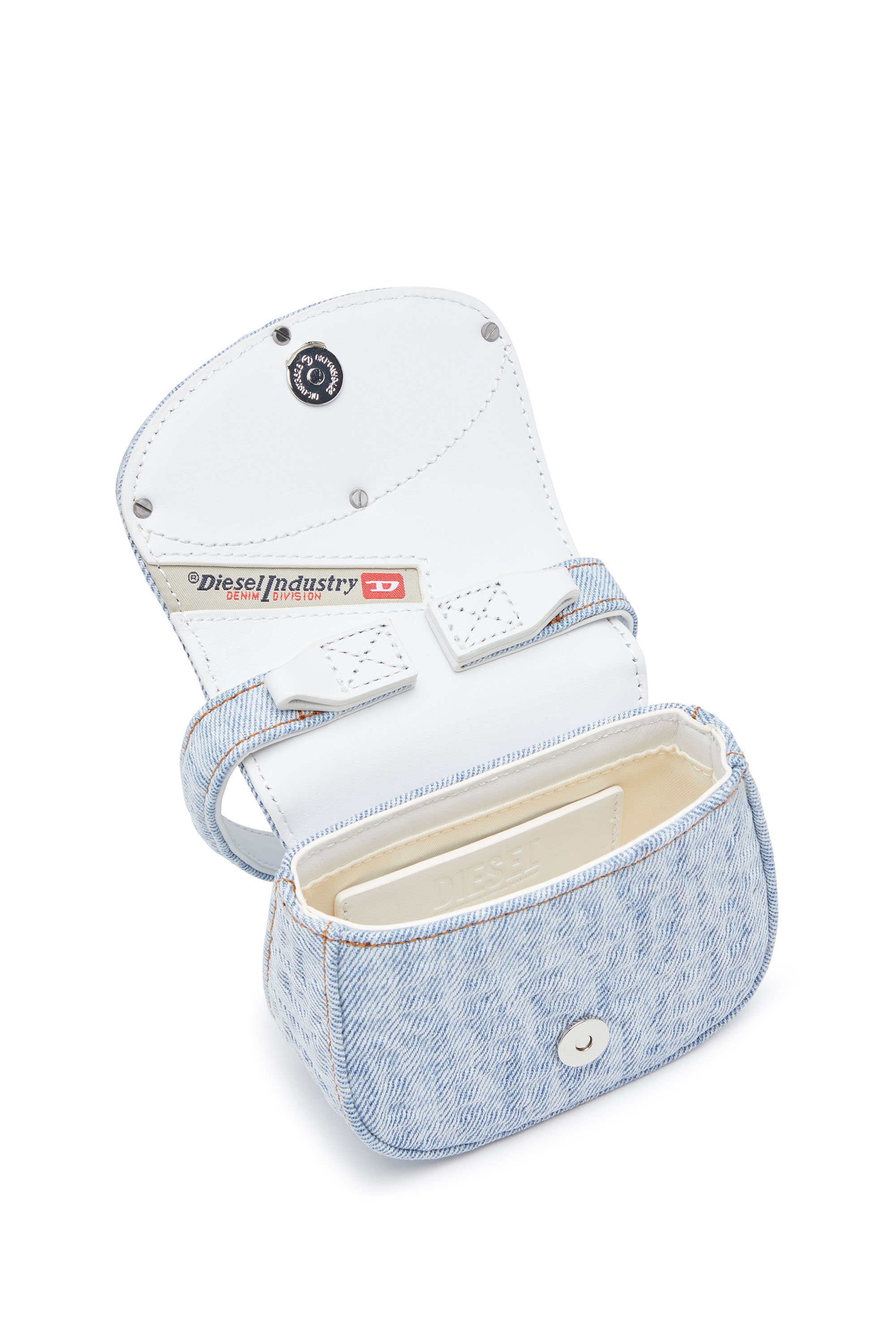 Diesel - 1DR XS, Woman's 1DR XS - Iconic mini bag in monogram denim in Light Blue - 4