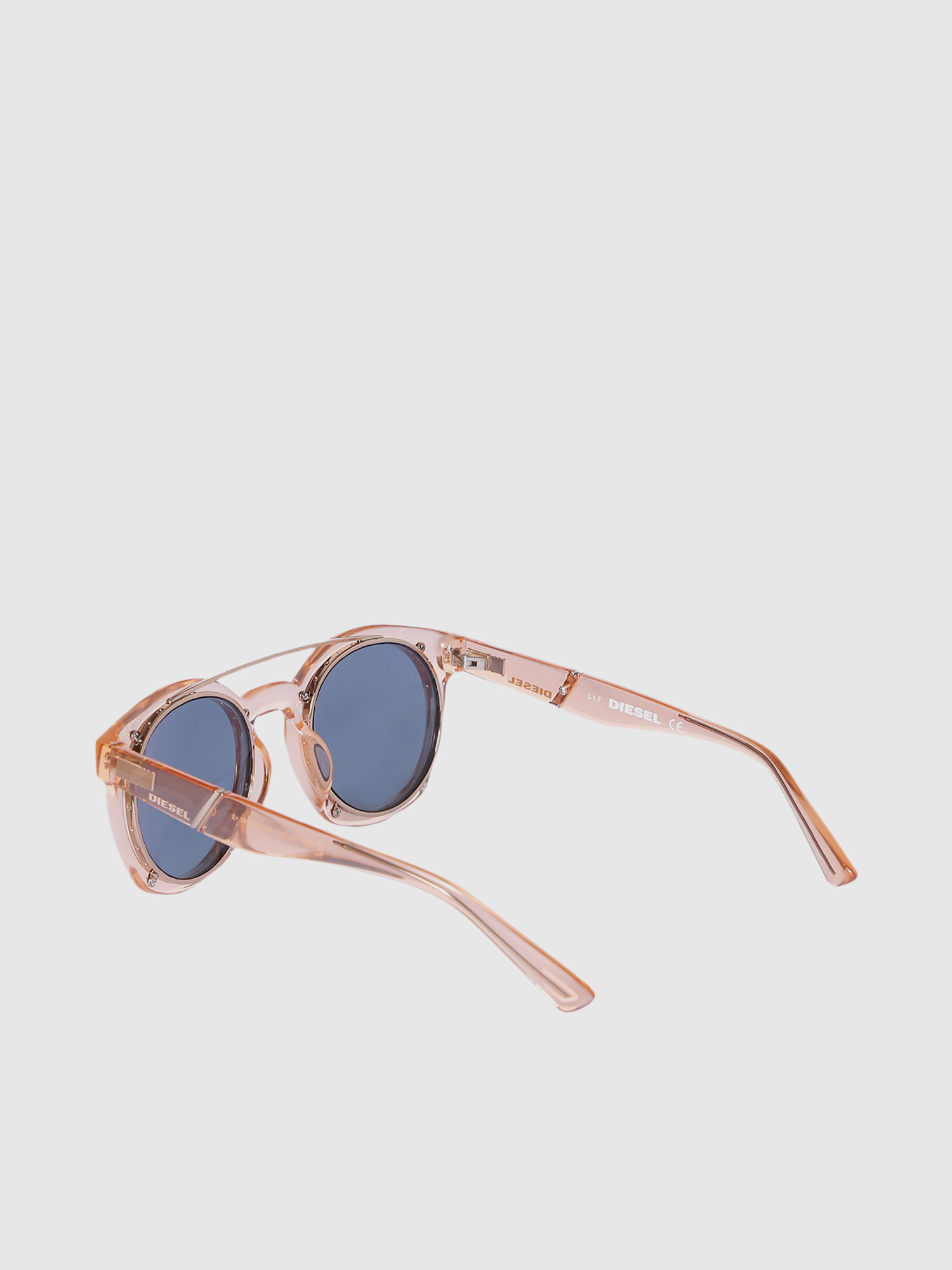 Diesel - DL0251, Unisex's Round shape eyewear with shiny clip-back in Pink - 3