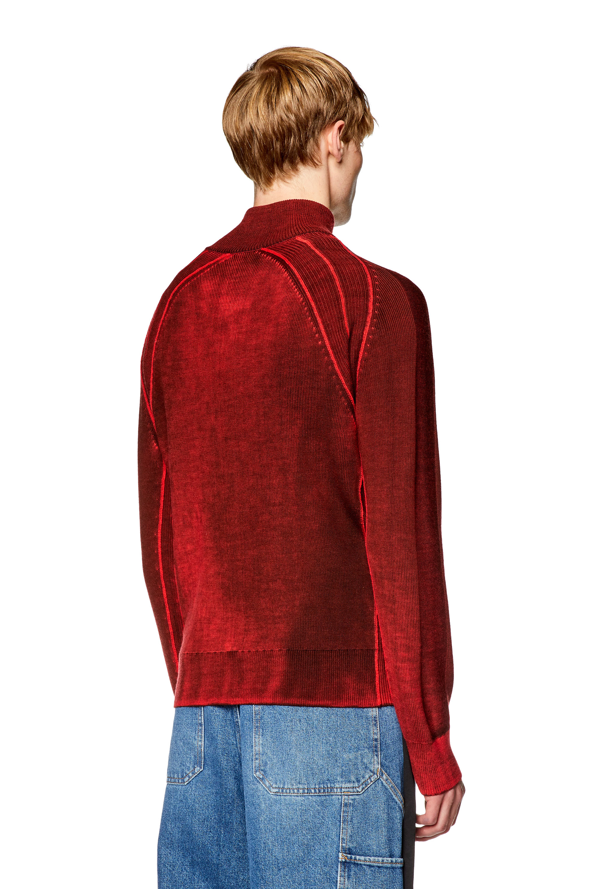 Diesel - K-IRINI, Man's Wool cardigan with nuanced print in Red - 4