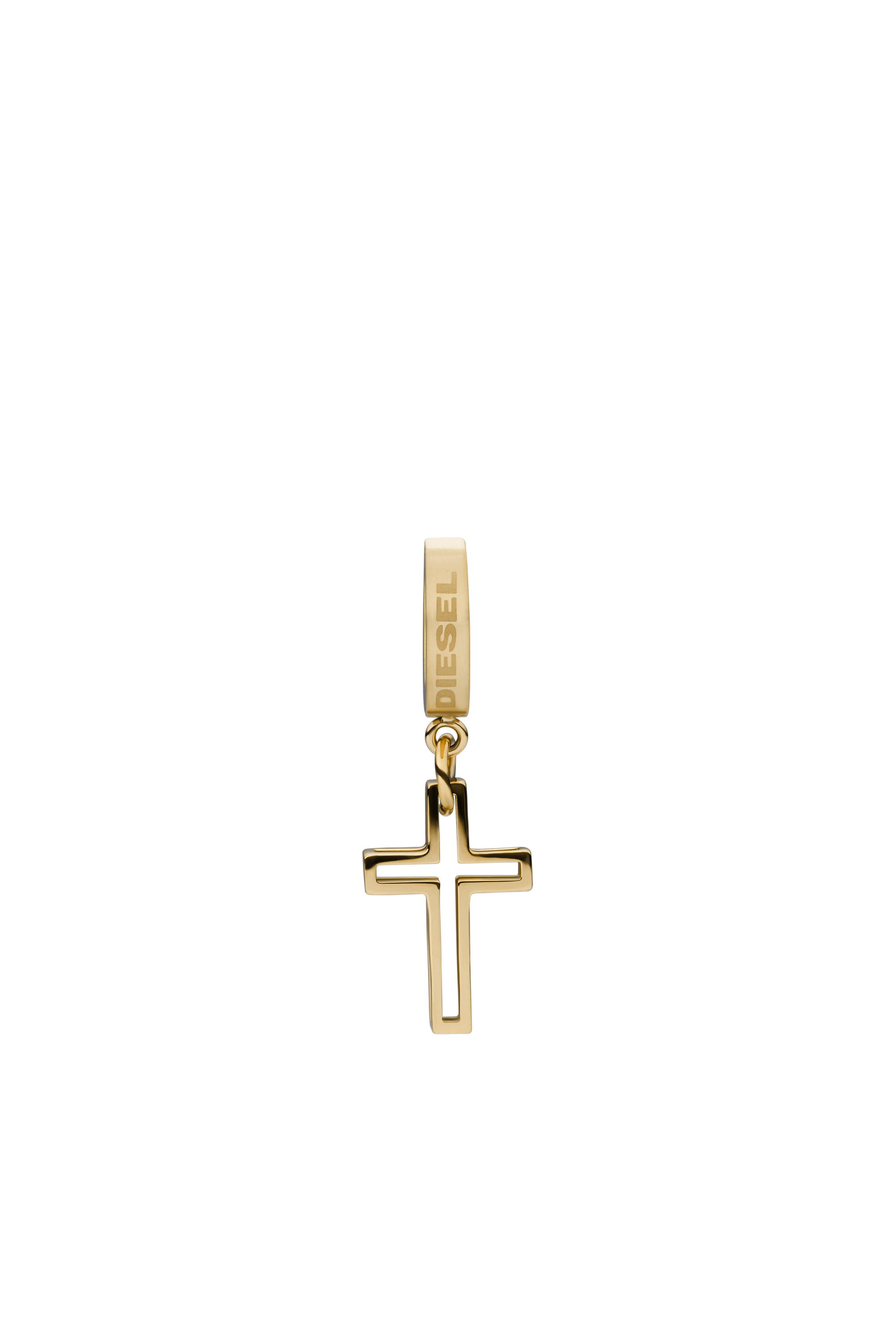 Diesel - DX1334, Unisex's Stainless Steel single hoop earring in Gold - 2