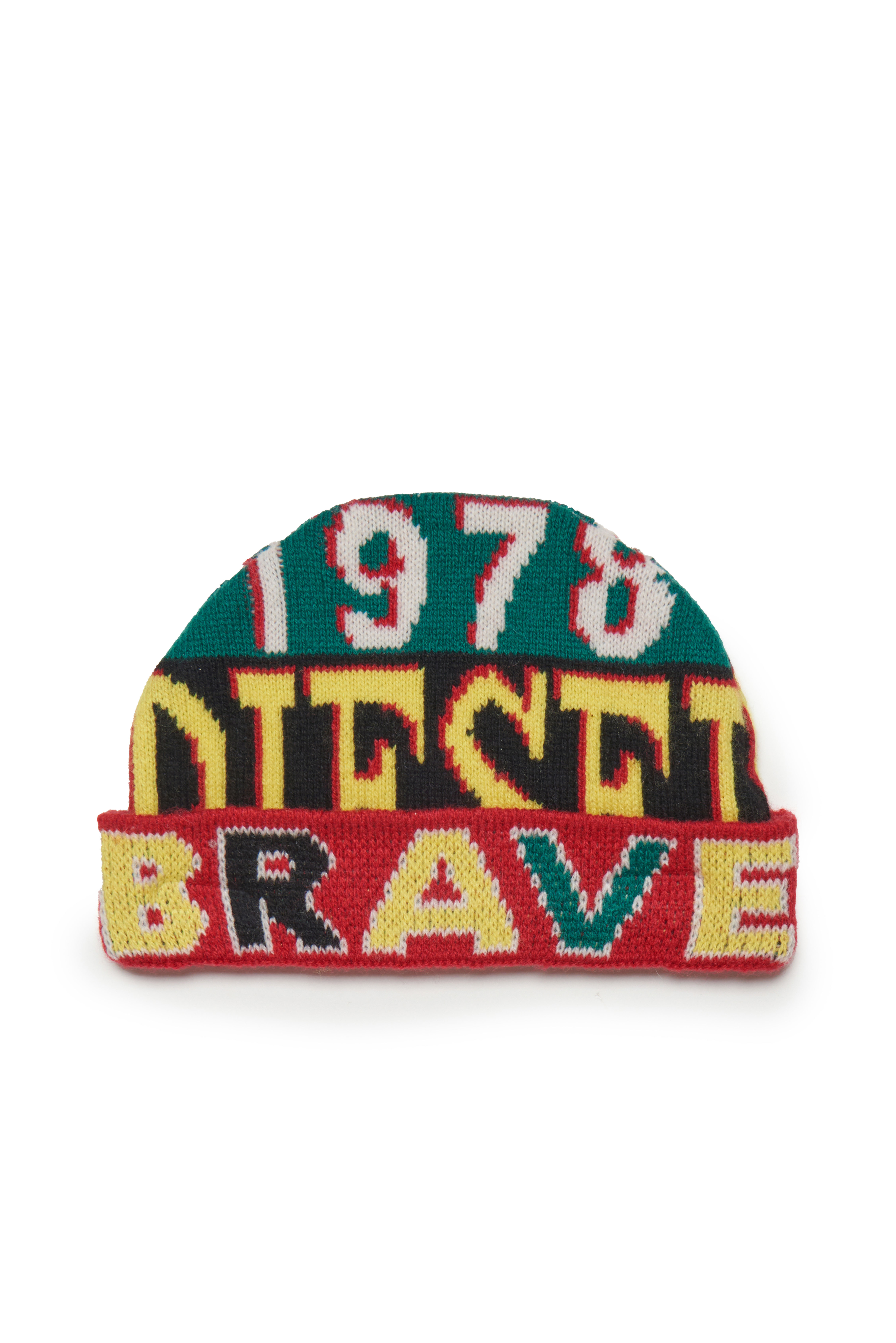 Diesel - FEYWB, Unisex's Colour-block beanie with college logos in Multicolor - 2