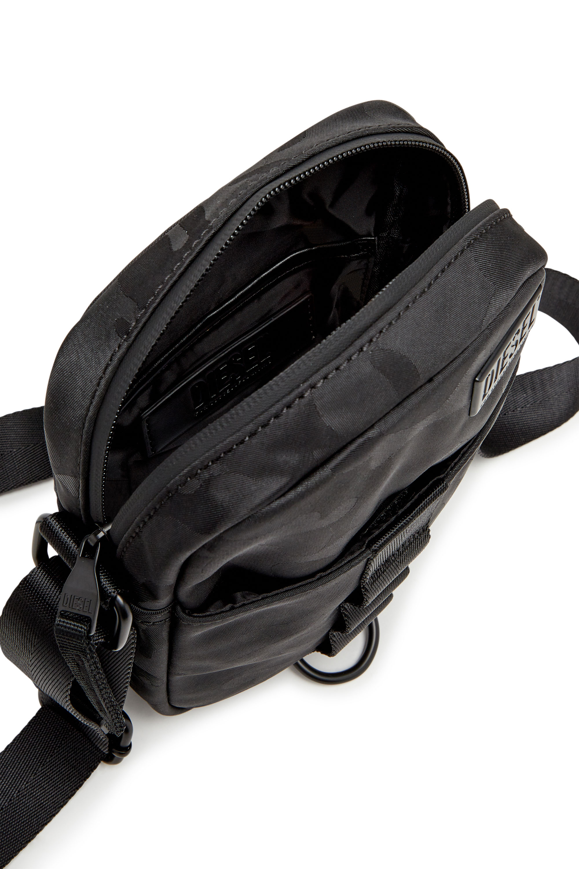 Diesel - DSRT CROSSBODY, Man's Dsrt-Utility crossbody bag in printed nylon in Black - 4