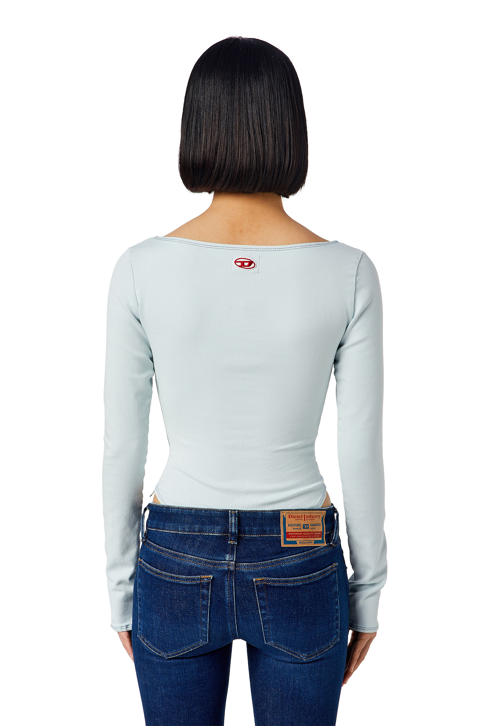 Diesel - D-CHO TRACK DENIM BODYSUIT, Woman's Body in Track Denim in Light Blue - 4