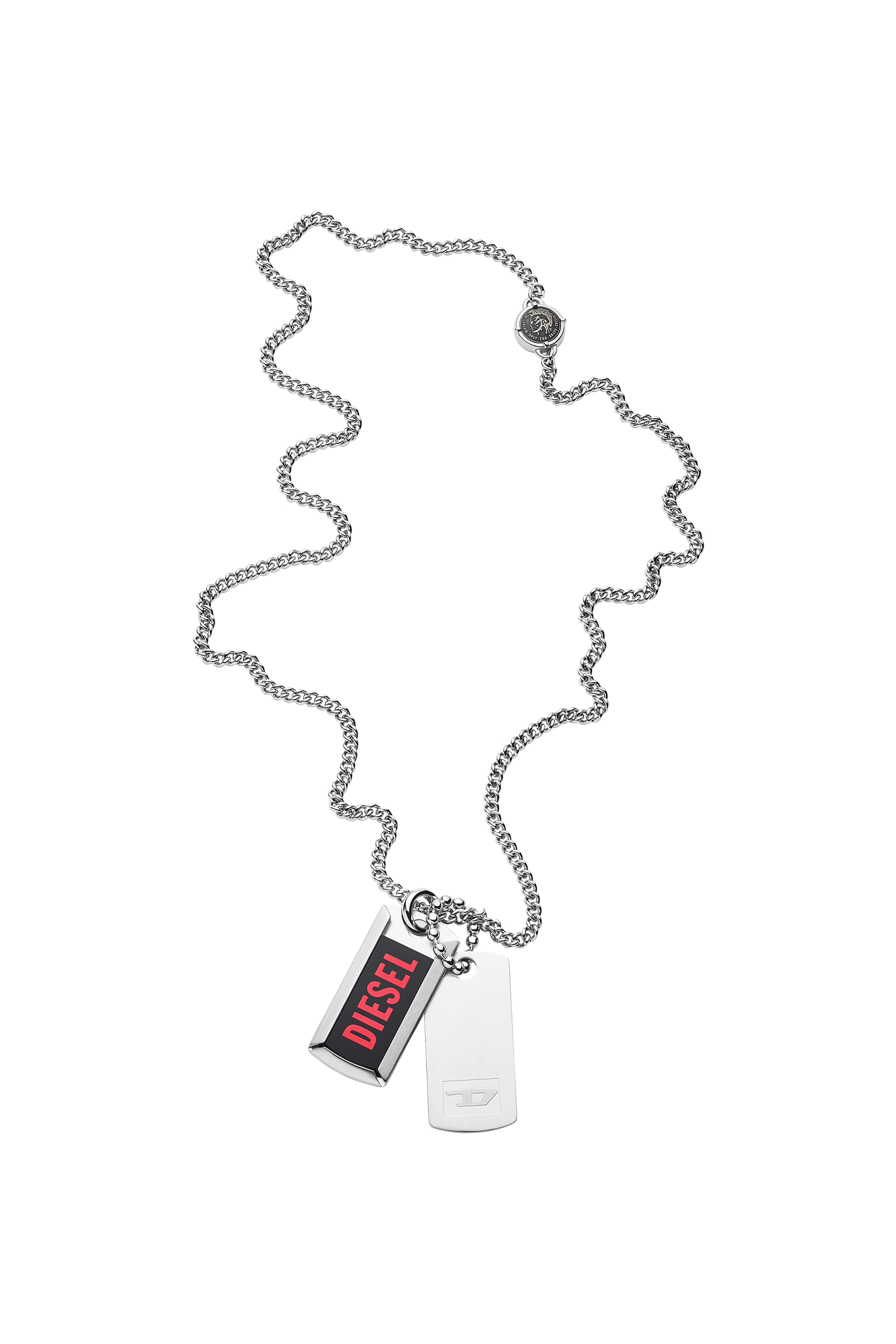 Diesel - DX1244, Man's Stainless steel double dog tag necklace in Silver - 2