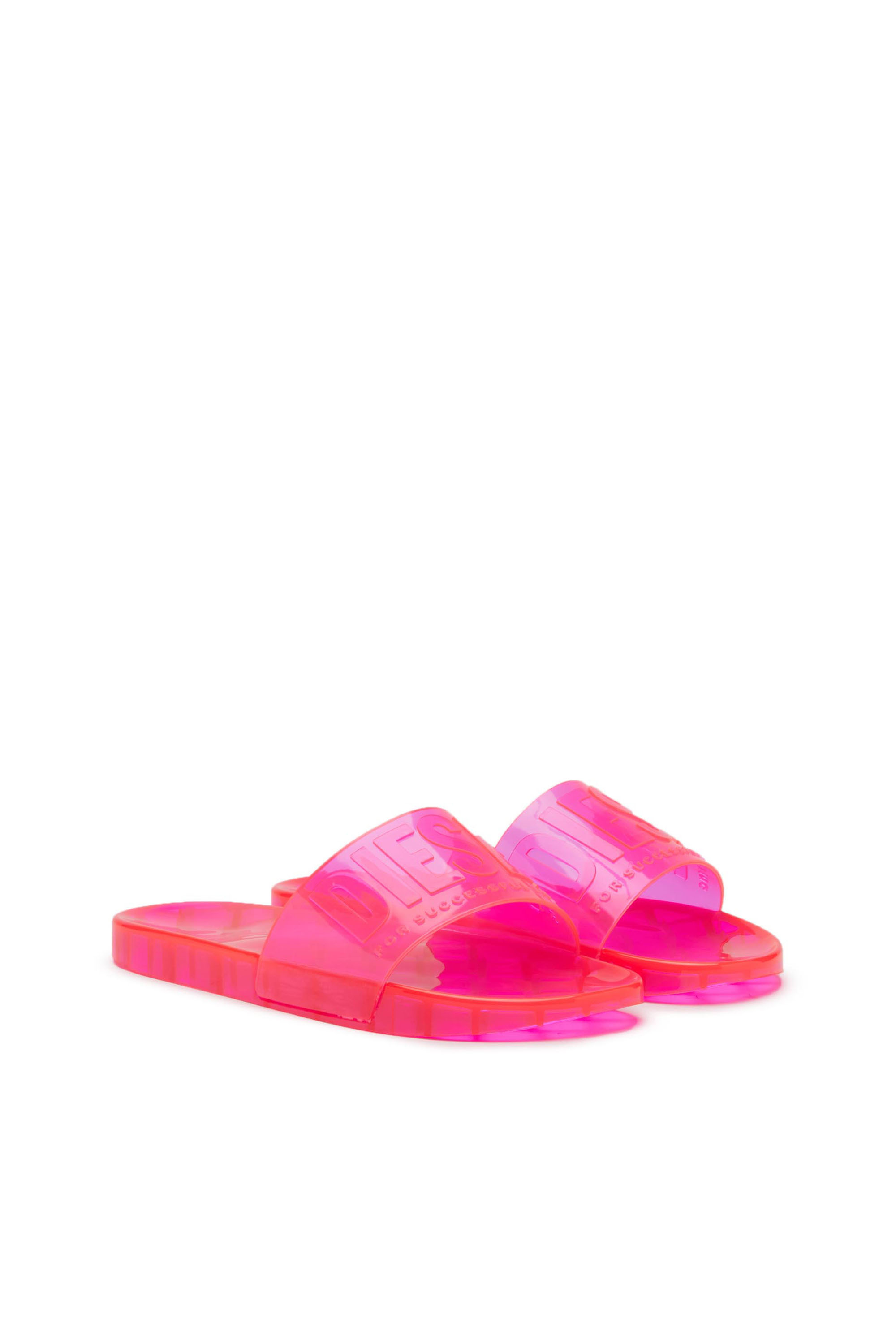 Diesel - SA-KARAIBI GL X, Woman's Sa-Karaibi-Pool slides in clear neon PVC in Pink Fluo - 2