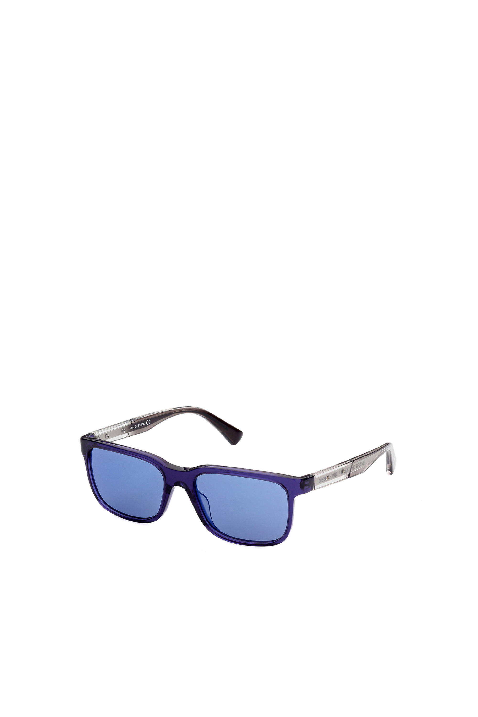 Diesel - DL0341, Man's Sunglasses with metal temples in Blue - 3