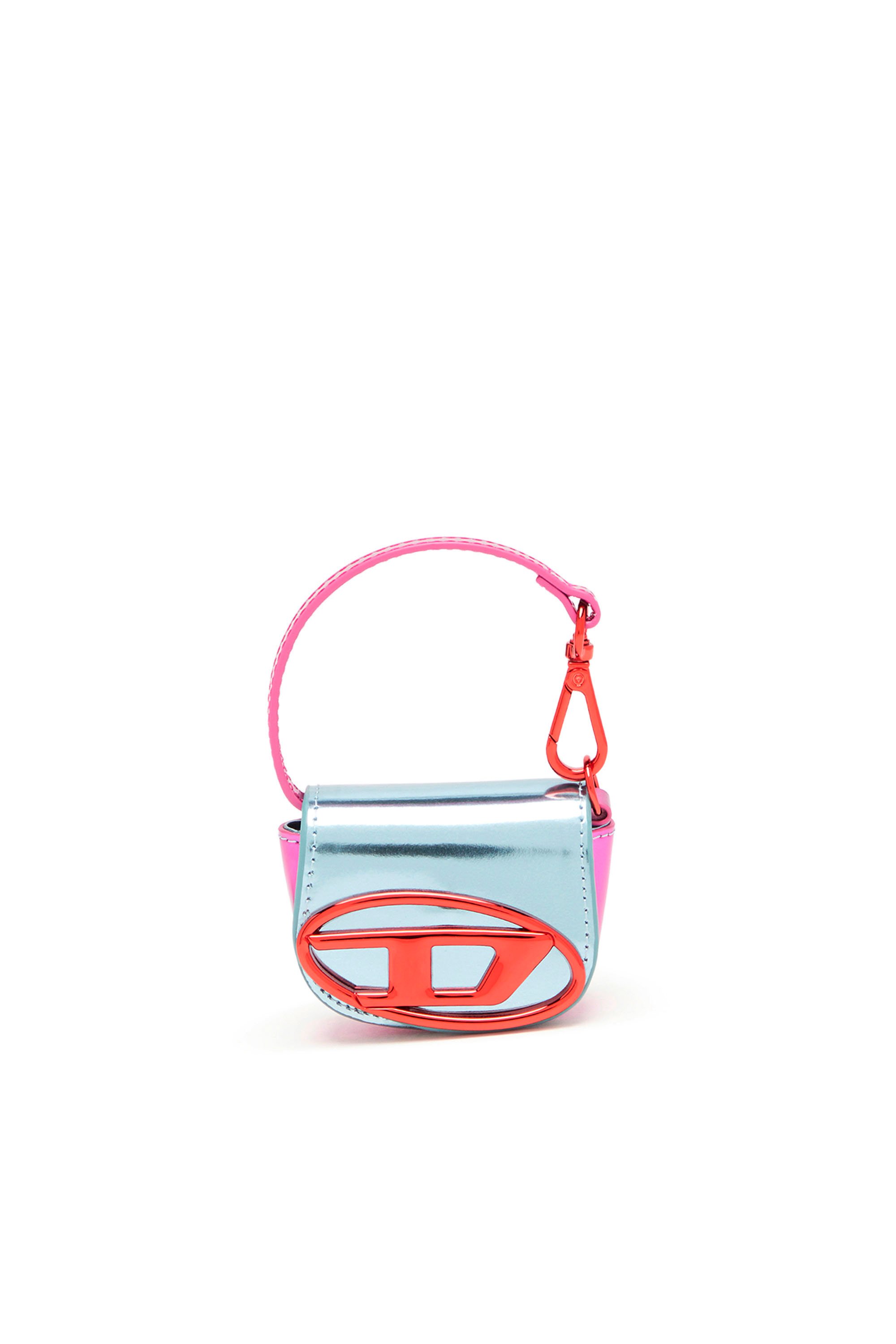 Diesel - 1DR XXS, Woman's Iconic bag charm in mirror leather in Azure - 1