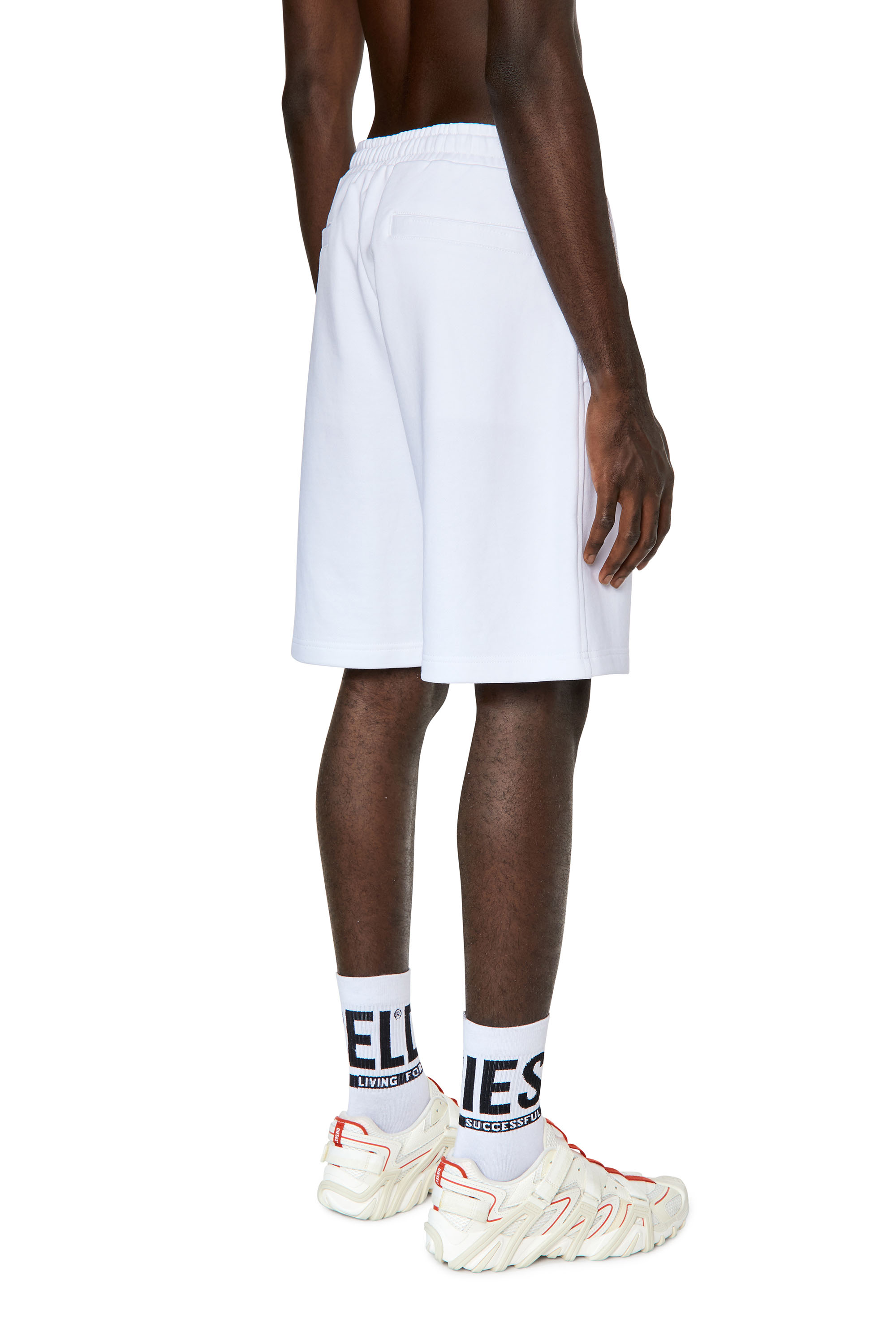 Diesel - P-CROWN-DIV, Man's Sweat shorts with embroidered logo in White - 4