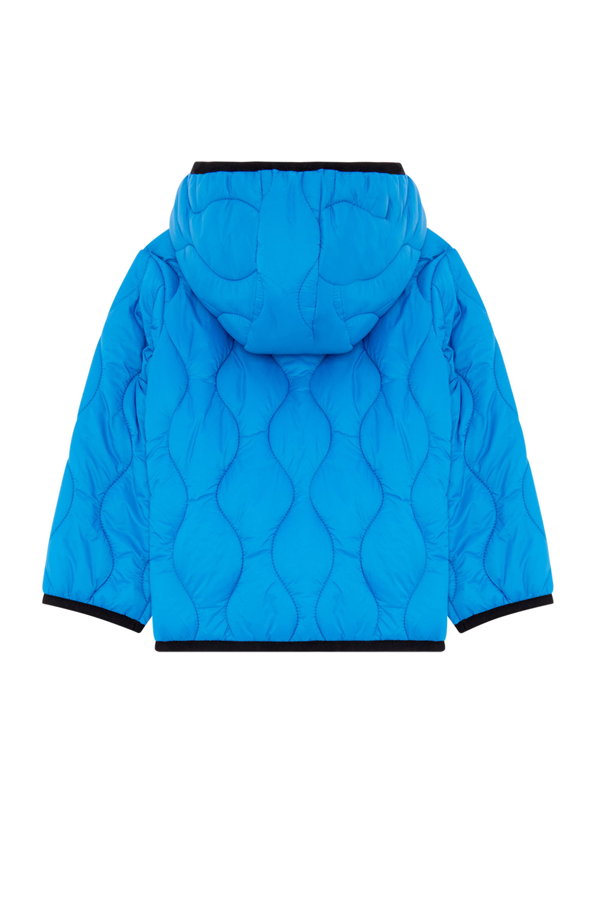 Diesel - JSLASHMLB, Unisex's Hooded puffer jacket with Oval D patch in Blue - 2