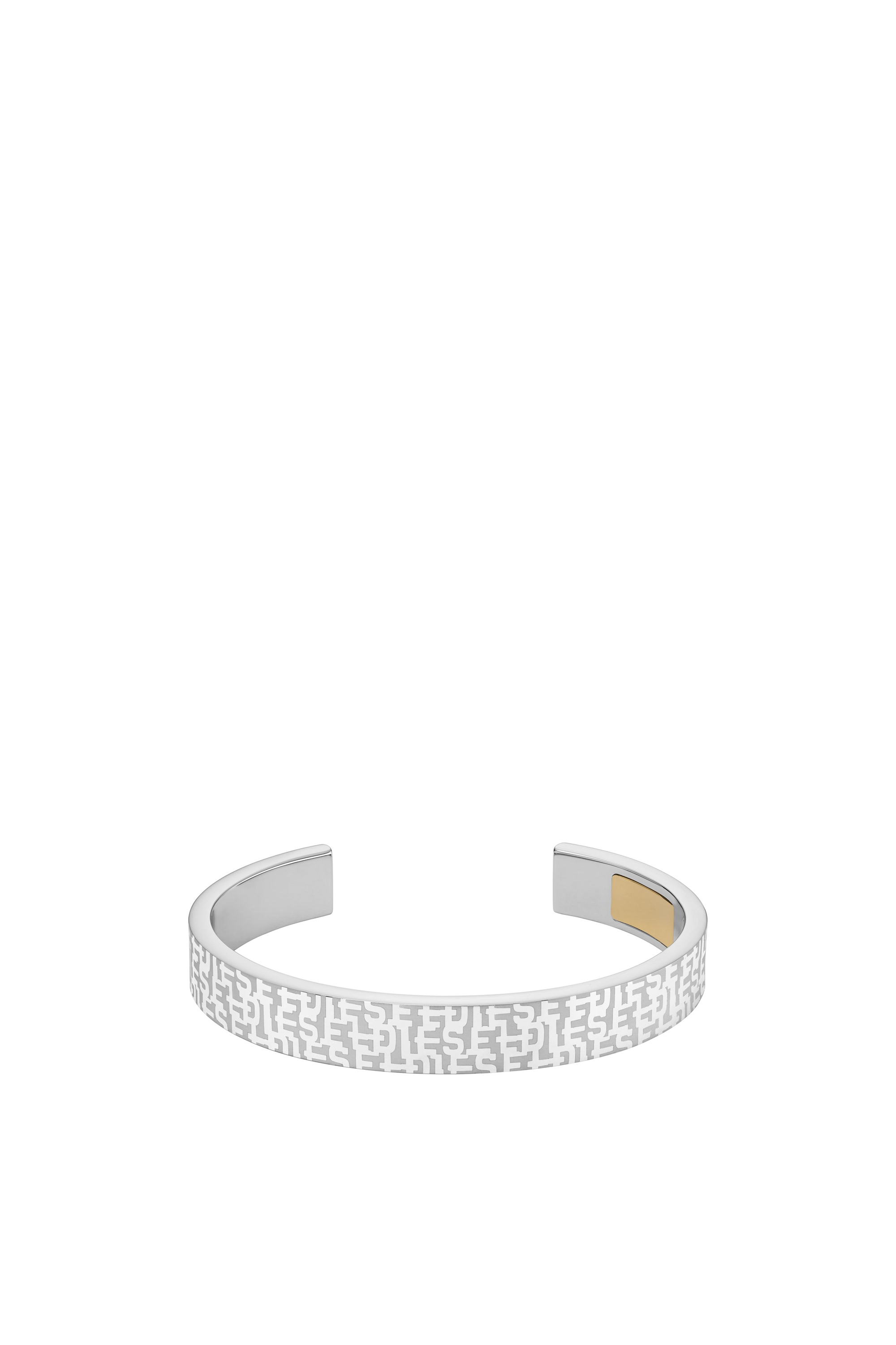 Diesel - DX1428, Unisex's Font Two-Tone Cuff Bracelet in Silver - 1