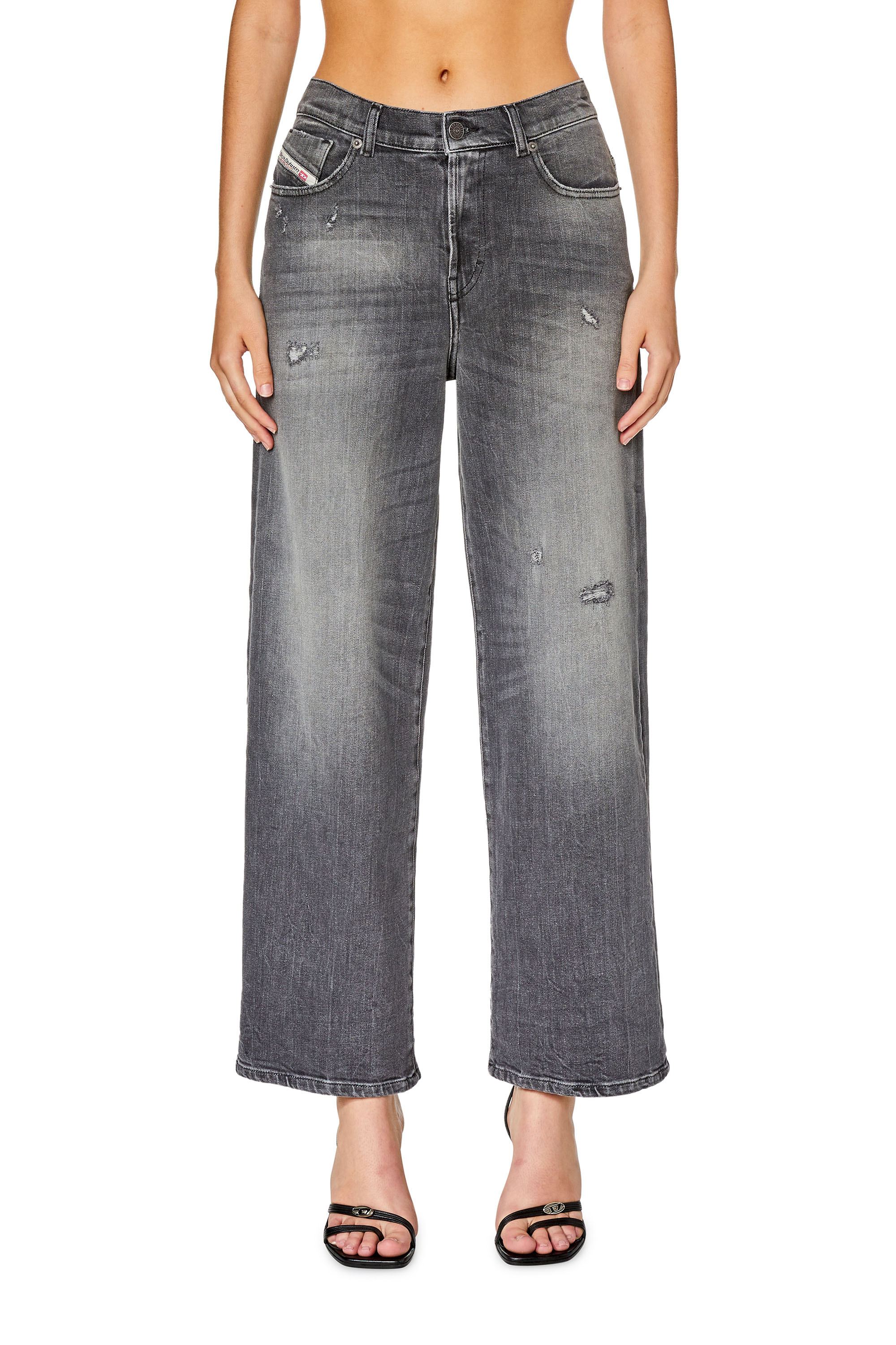 Diesel - Bootcut and Flare Jeans 2000 Widee 09G21, Woman's Bootcut and Flare Jeans - 2000 Widee in Black/Dark grey - 1