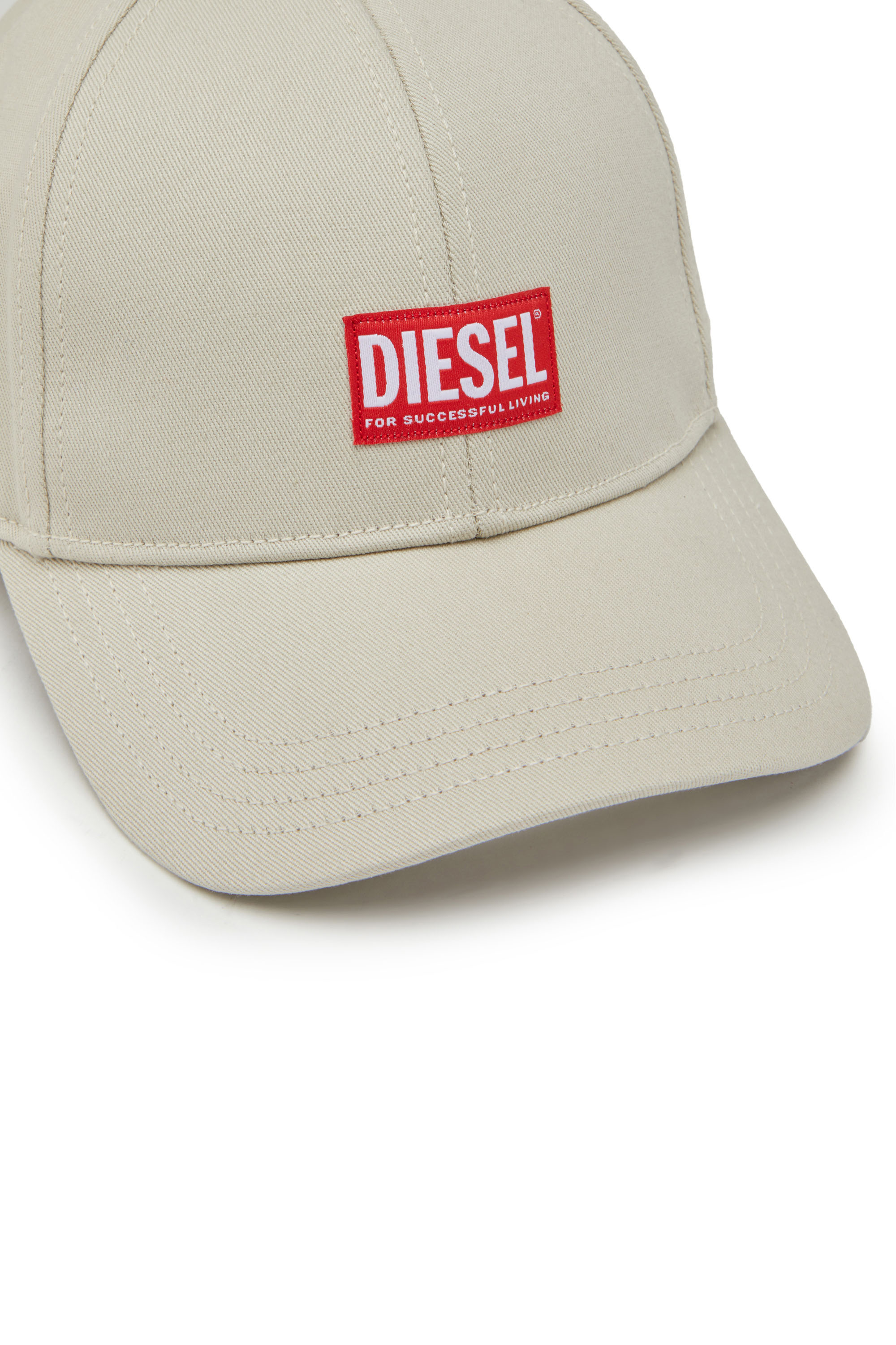 Diesel - CORRY-JACQ, Man's Baseball cap with logo patch in Light Grey - 3