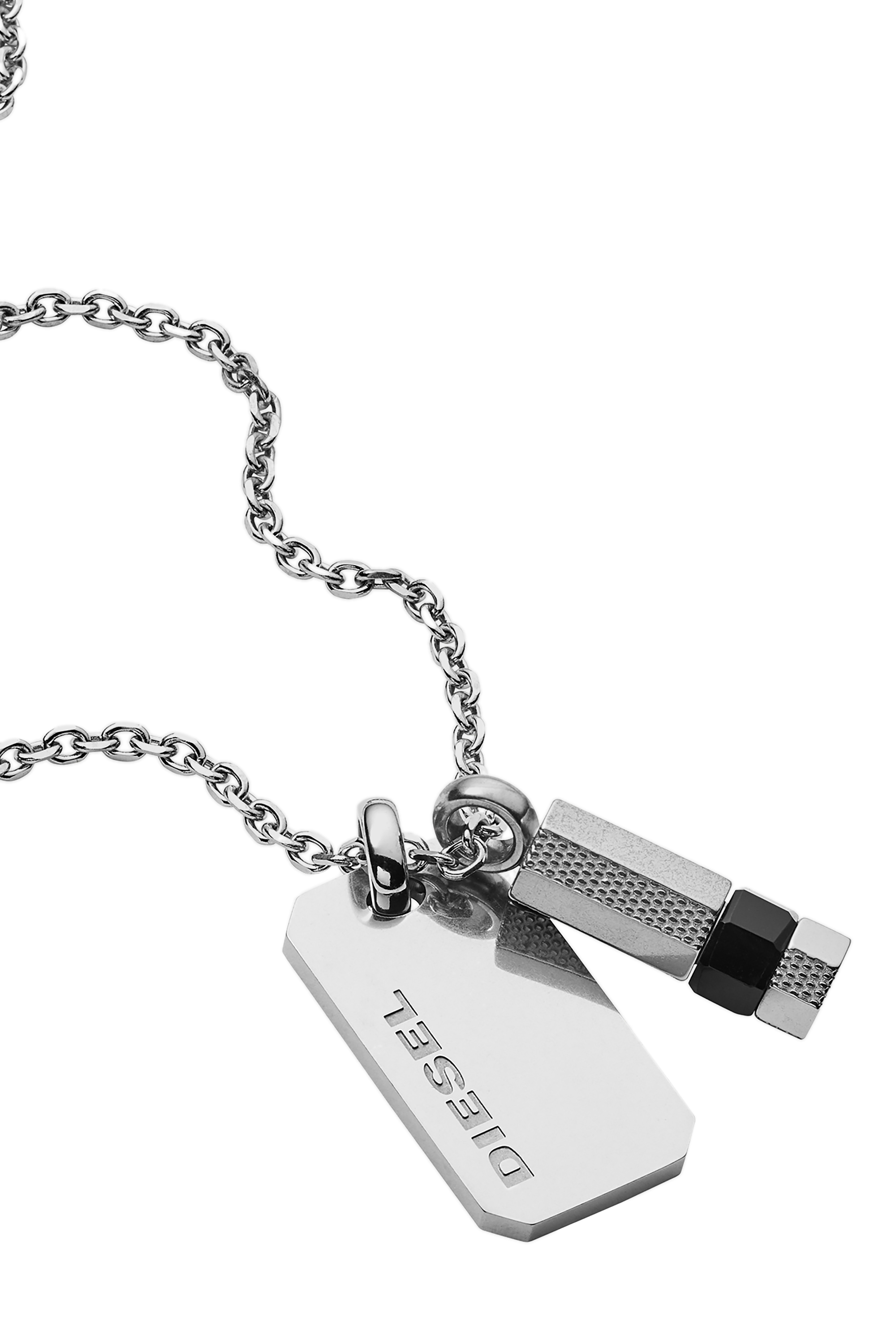 Diesel - DX1156, Man's Double dog tag stainless steel pendant in Silver - 1
