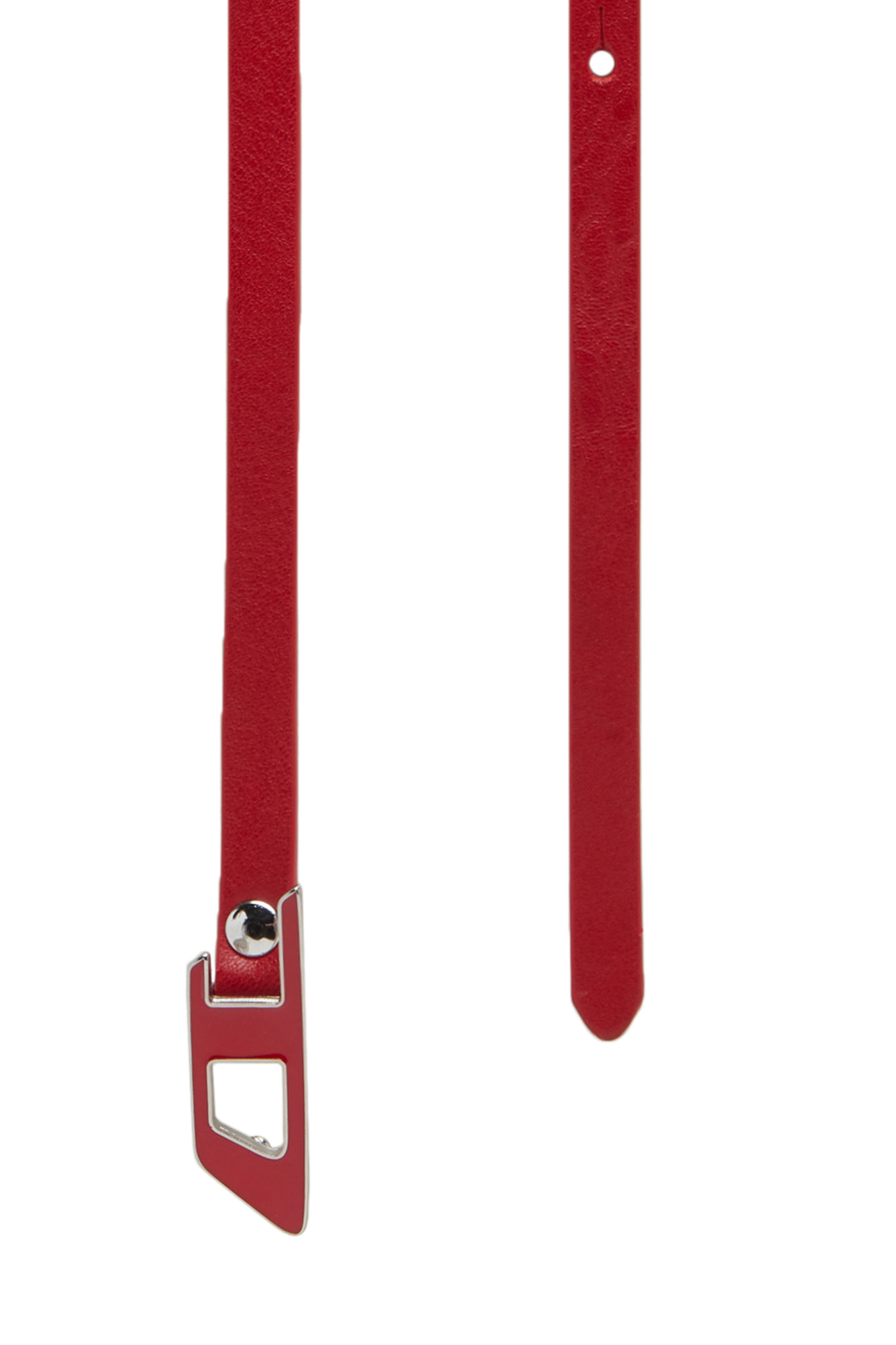 Diesel - B-DLOGO 10, Woman's Slim double-wrap leather belt in Red - 2