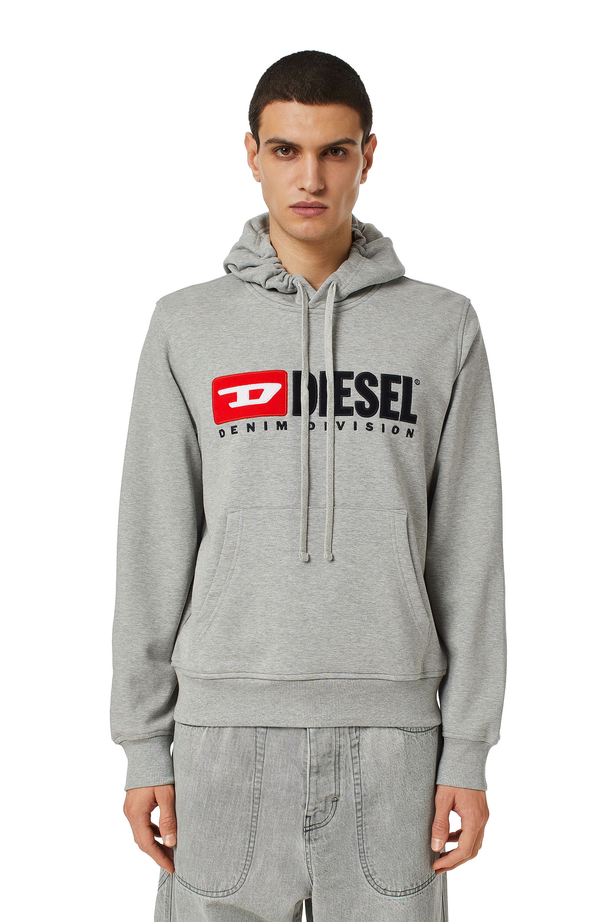Diesel - S-GINN-HOOD-DIV, Man's Denim Division hoodie in Grey - 1