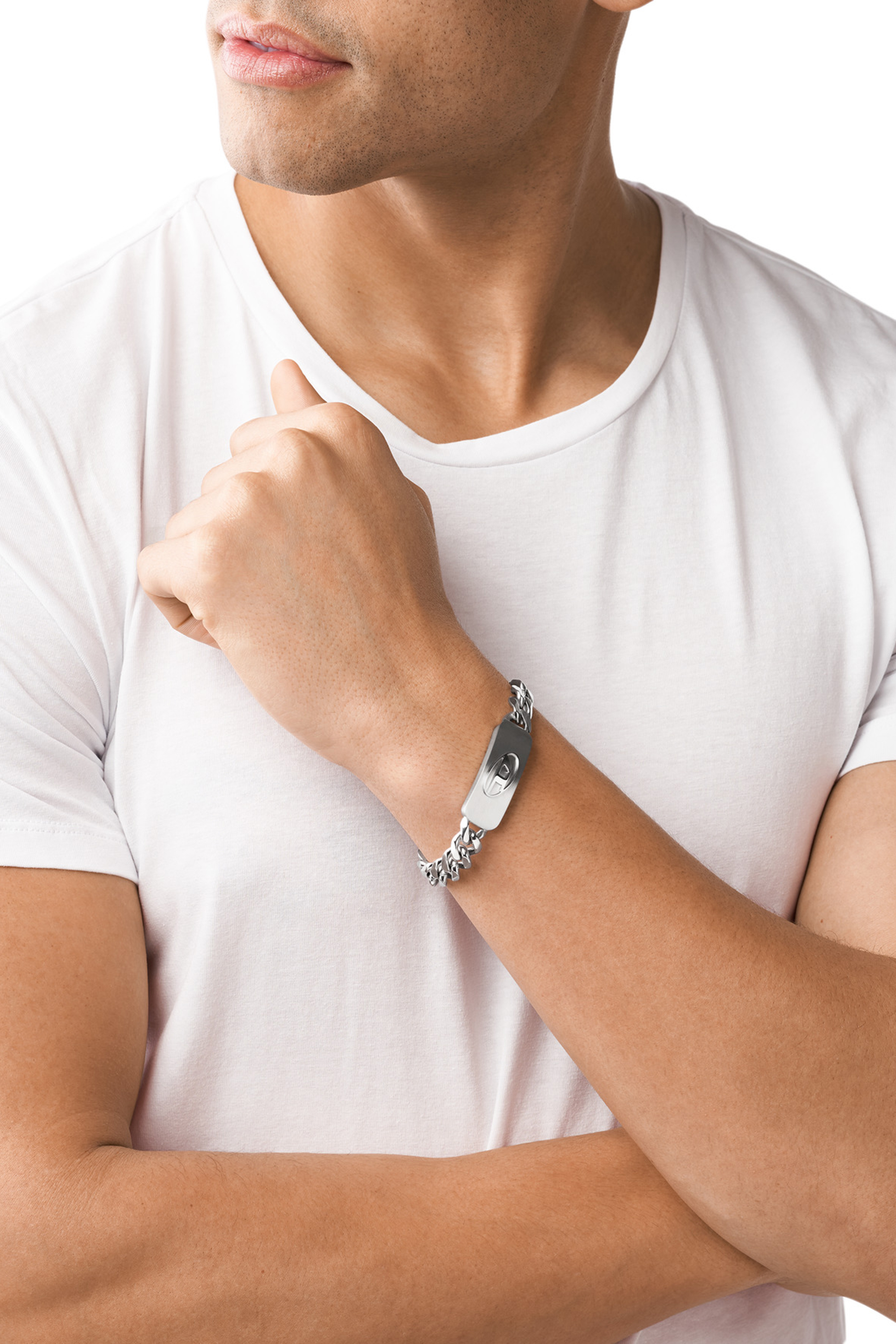Diesel - DX1350, Man's Stainless steel ID bracelet in Silver - 3