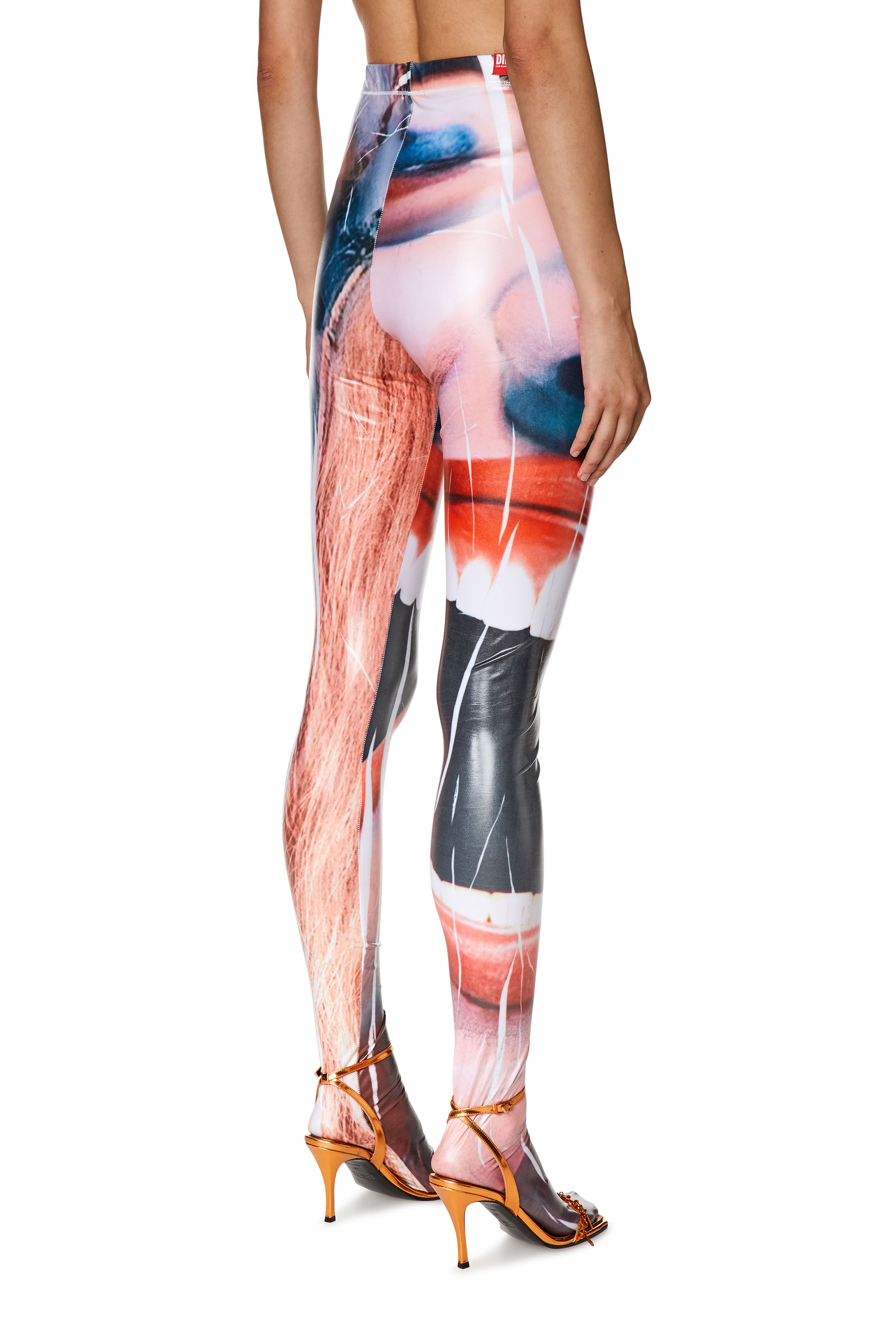 Diesel - P-KOLL-M1, Woman's Tights with close-up face print in Pink - 4