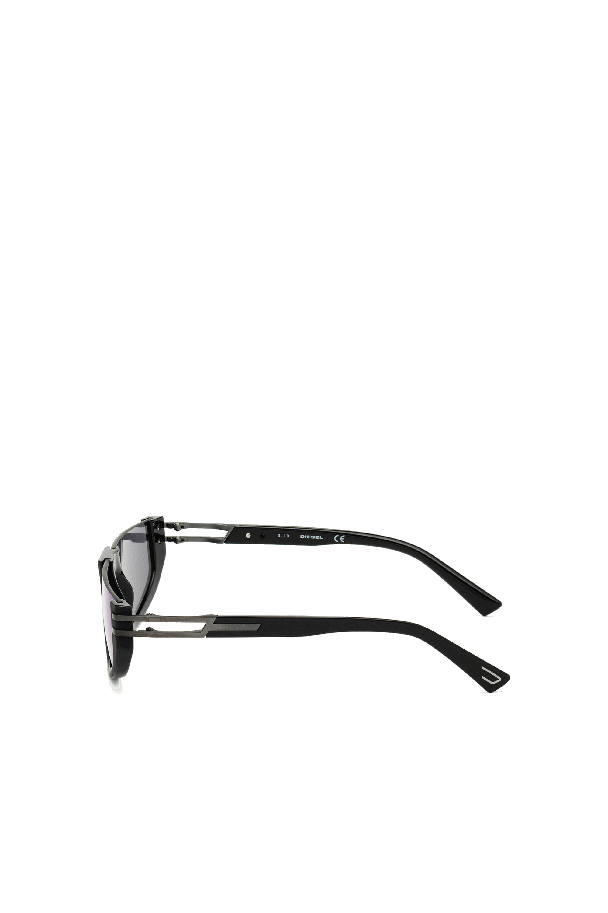 Diesel - DL0315, Man's Wraparound frame with mirror lenses in Black - 1