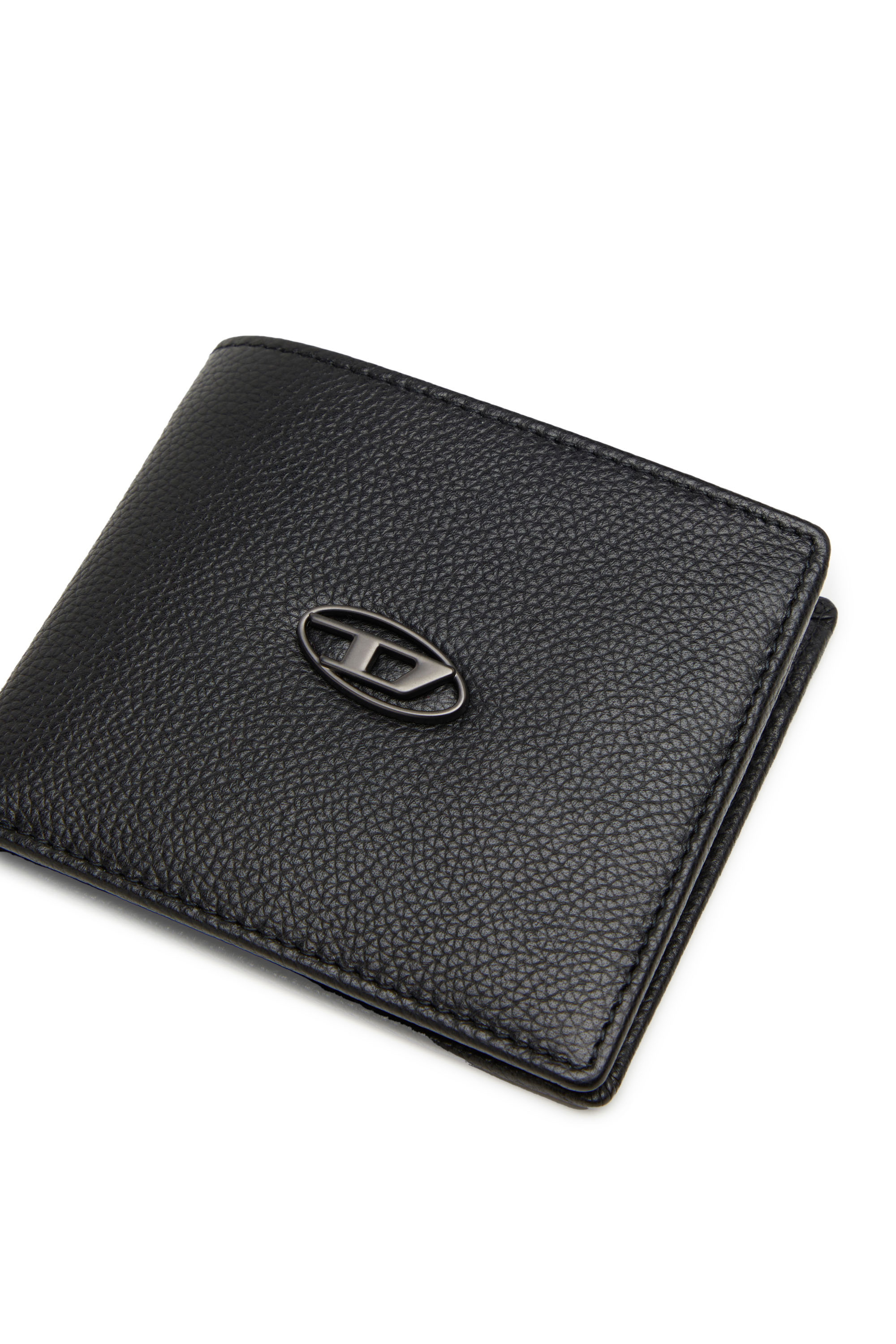 Diesel - BI FOLD COIN S, Man's Bi-fold wallet in grainy leather in Black - 4