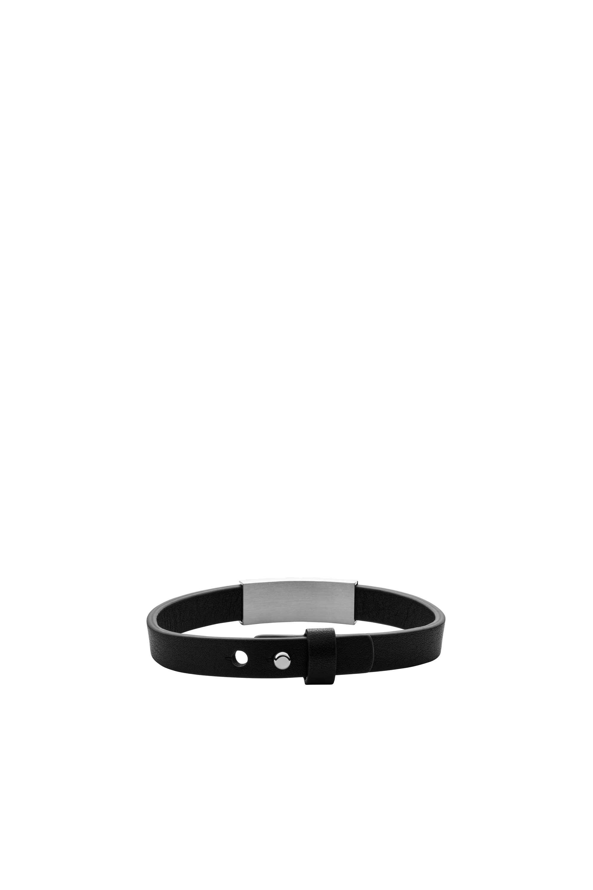 Diesel - DX1346, Man's Black Leather ID bracelet in Black - 2
