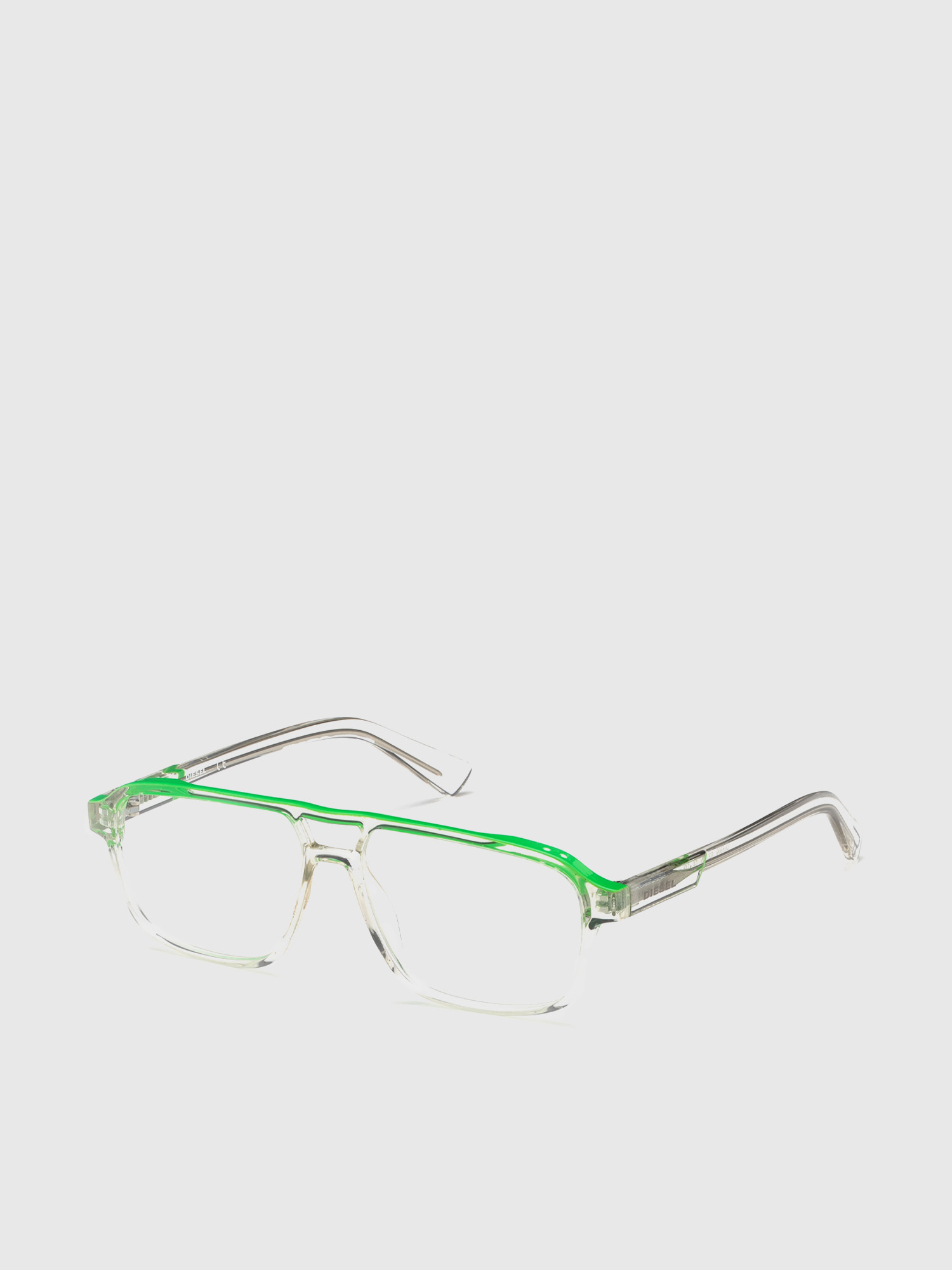 Diesel - DL5309, Man's Navigator eyeglasses with double bridge in Green - 2