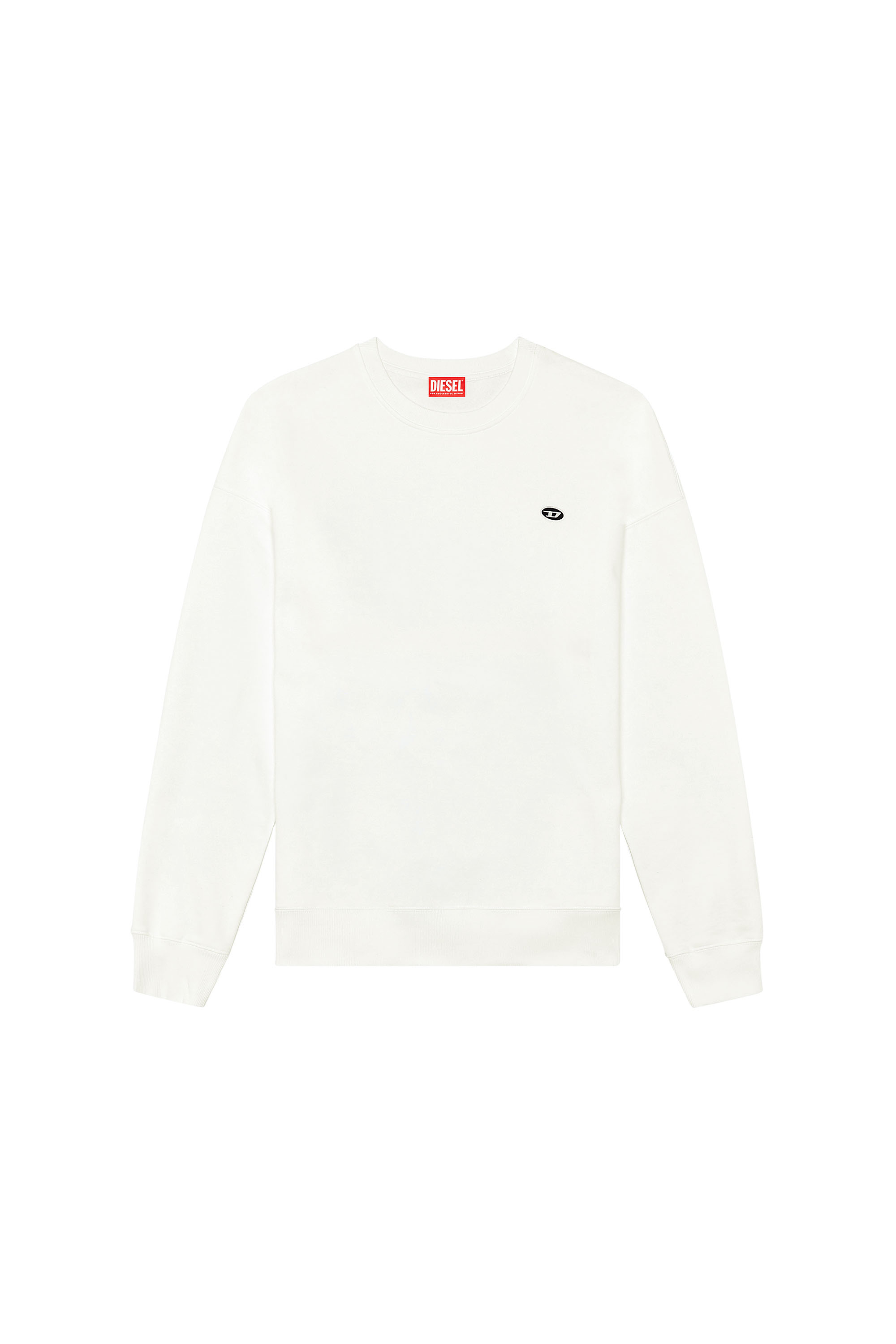 Diesel - S-ROB-DOVAL-PJ, Man's Sweatshirt with oval D patch in White - 3