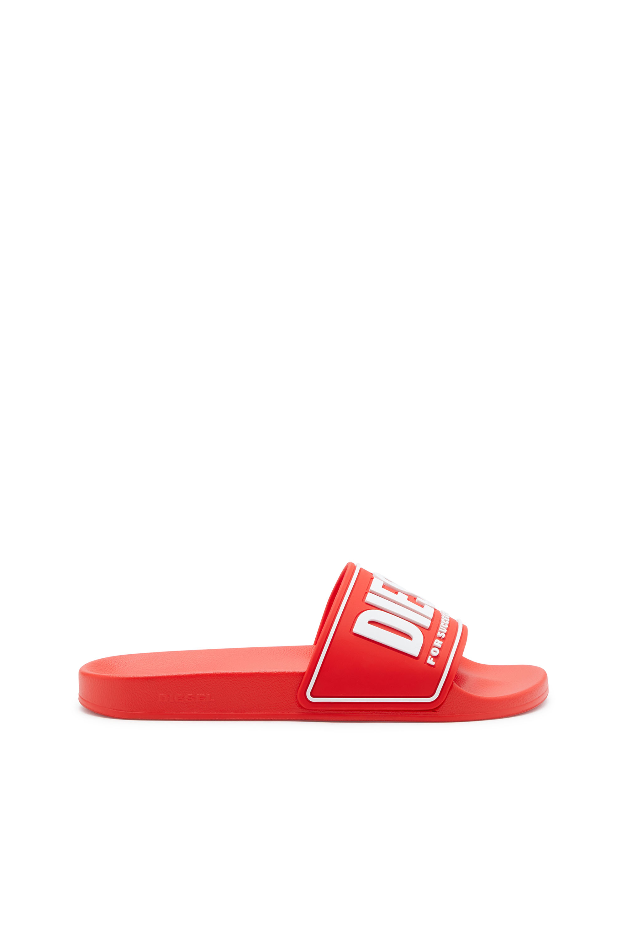 Diesel - SA-MAYEMI CC W, Woman's Sa-Mayemi-Rubber slides with embossed logo in Red - 1