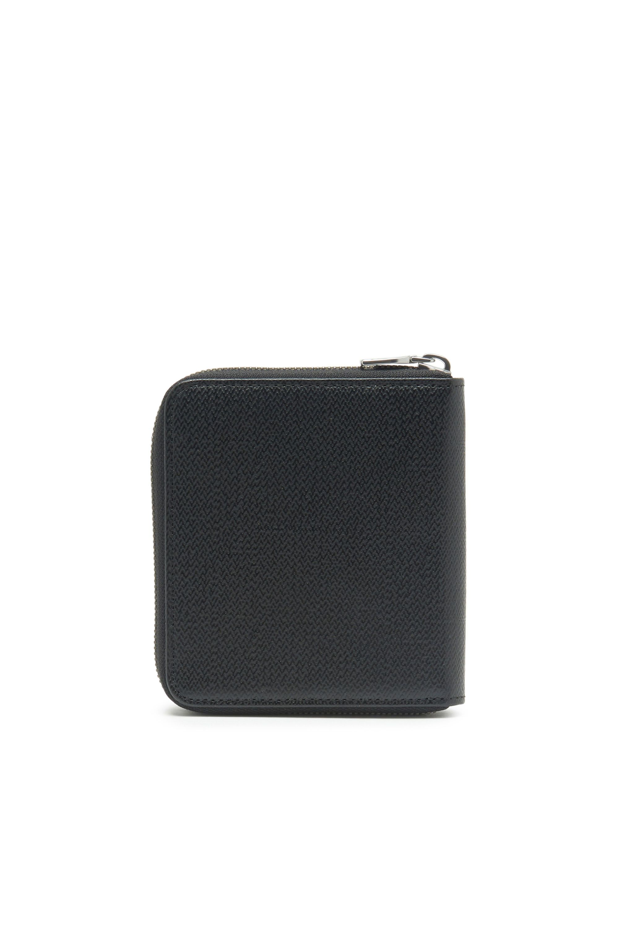 Diesel - BI-FOLD COIN ZIP M, Man's Zip wallet in textured leather in Black - 2