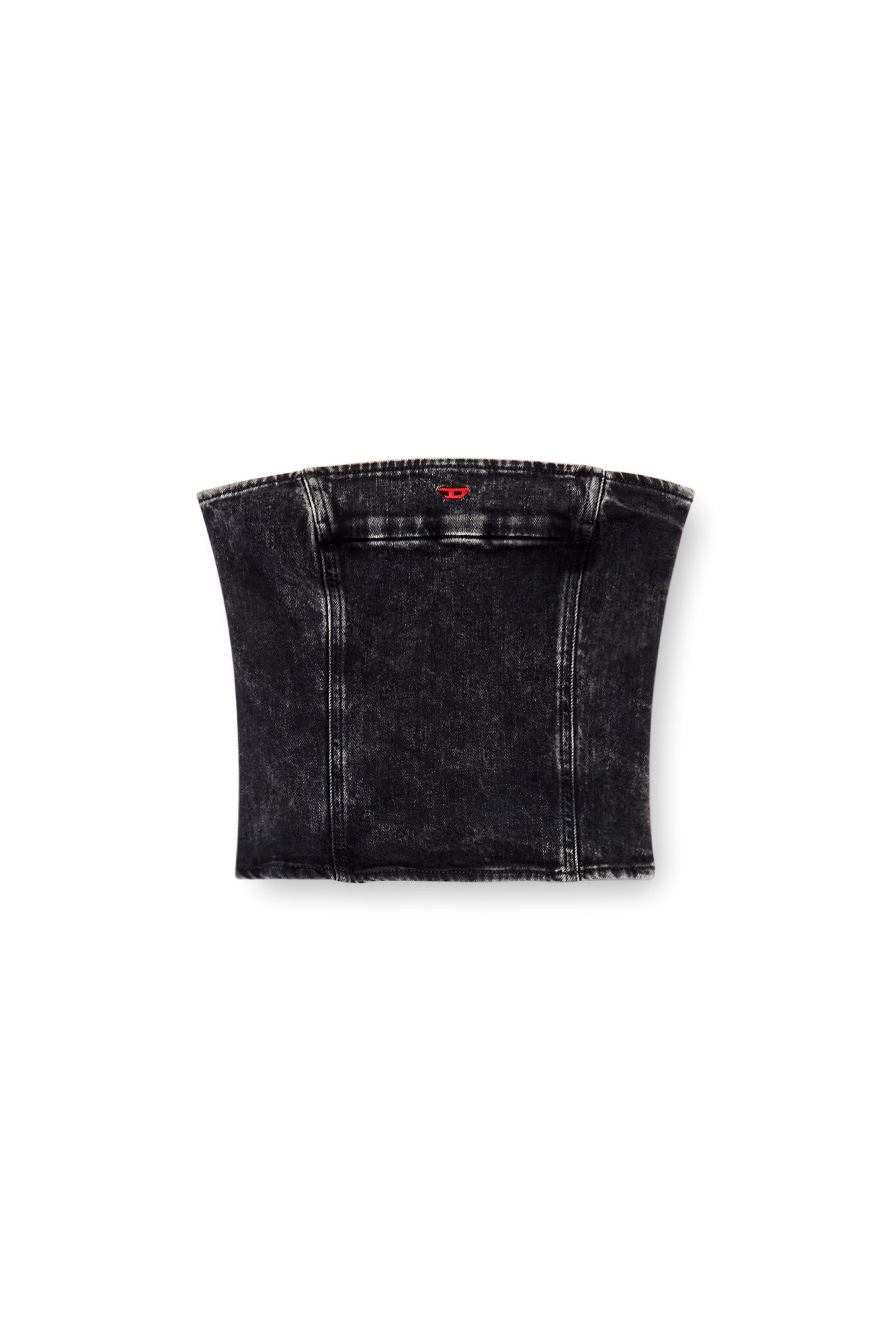Diesel - DE-VILLE, Woman's Tube top in comfort denim in Black - 3