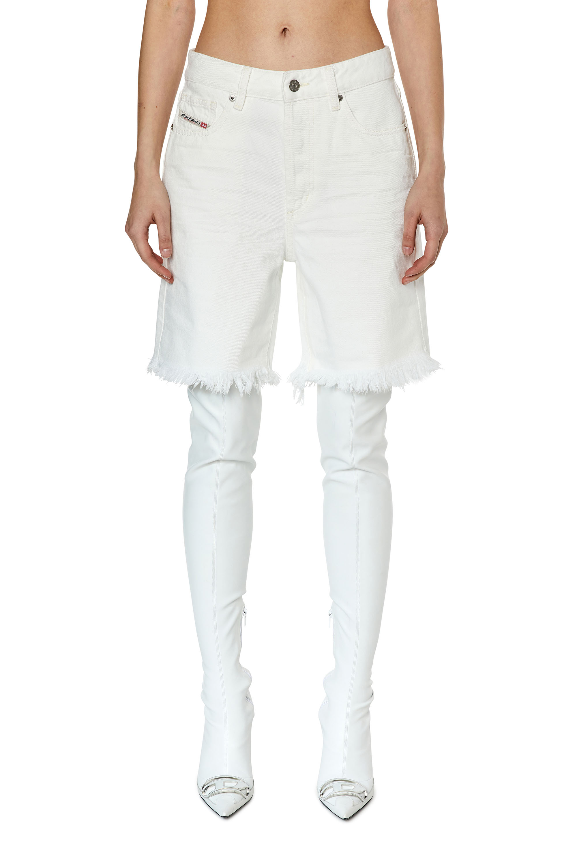 Diesel - DE-AMY, Woman's Denim shorts in White - 1