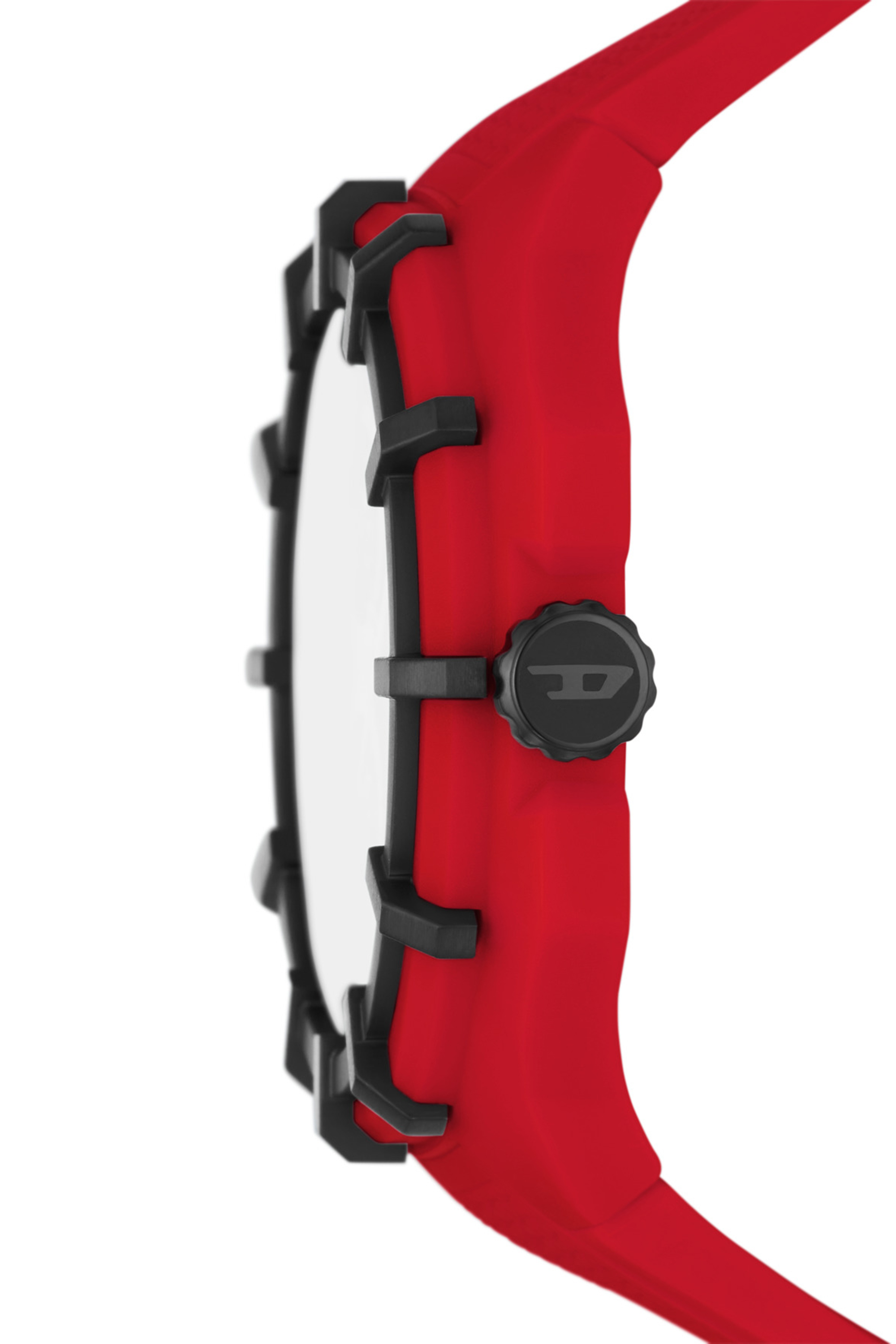 Diesel - DZ1989, Man's Framed three-hand red silicone watch in Red - 3