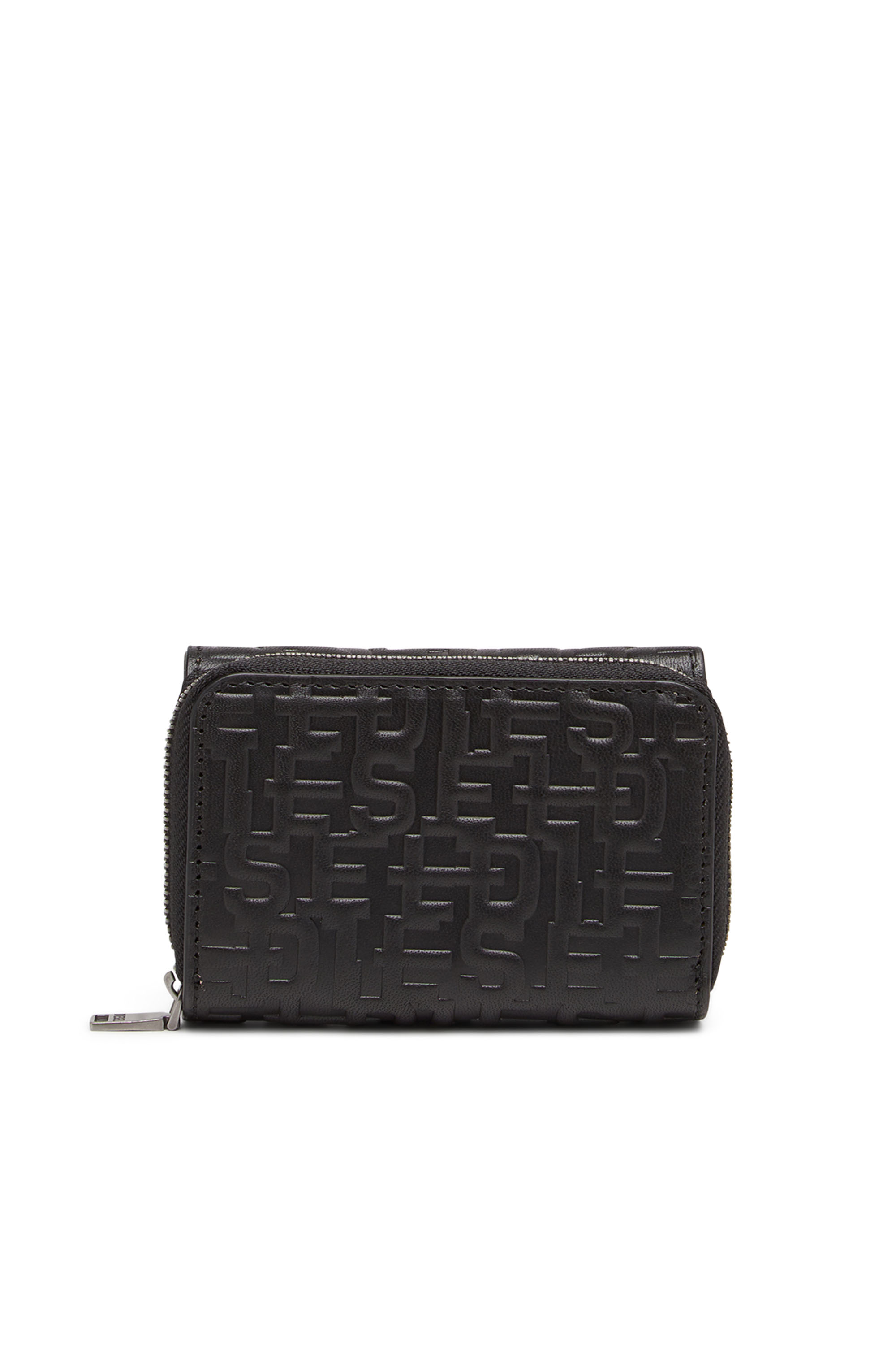 Diesel - TRI-FOLD COIN ZIP, Man's Tri-fold wallet in monogram leather in Black - 2