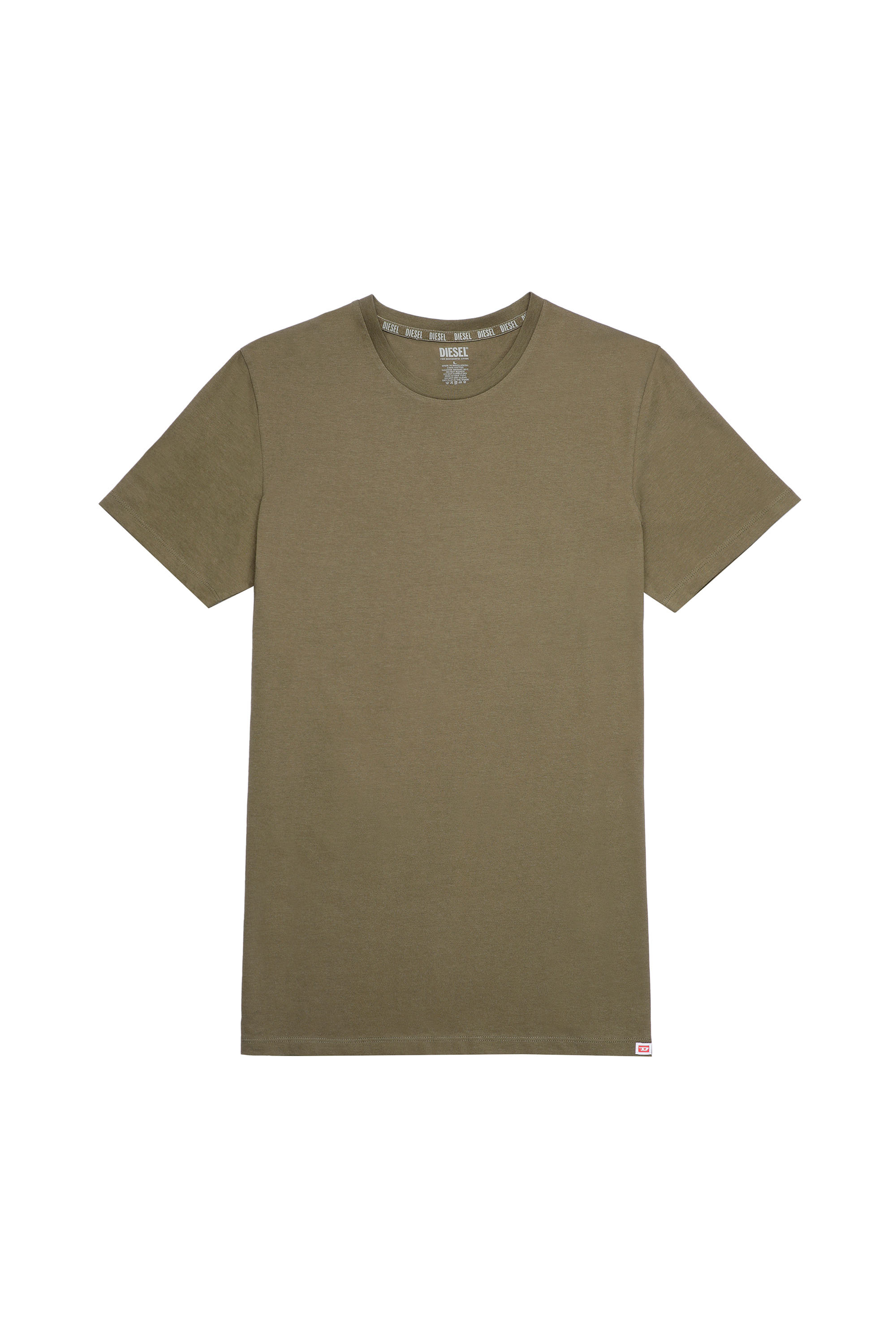 Diesel - UMTEE-RANDAL-TUBE-TWOPACK, Man's Two-pack of T-shirts with D patch in Black/Green - 2