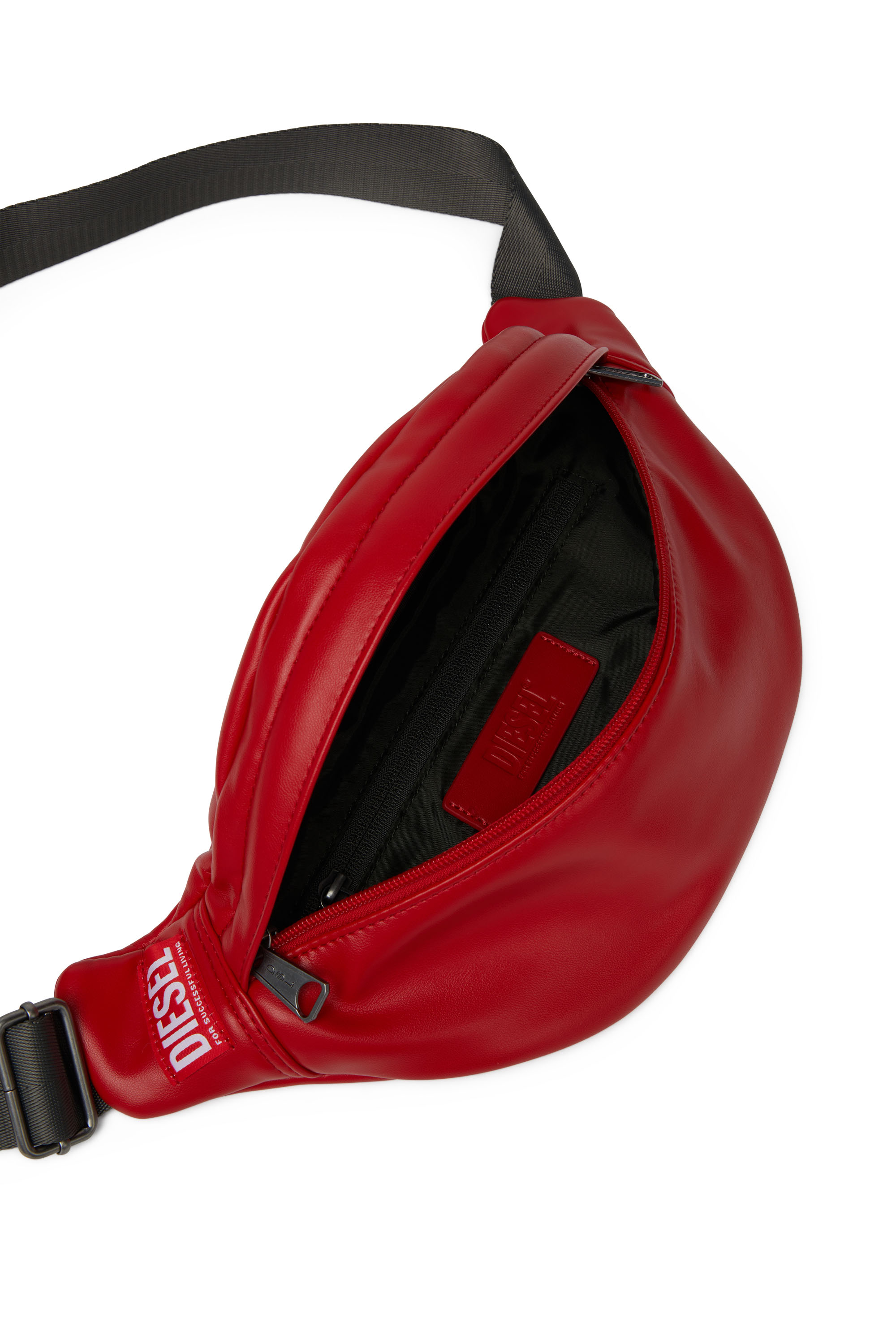 Diesel - RAVE BELTBAG, Man's Rave Beltbag - Belt bag in recycled materials in Red - 4
