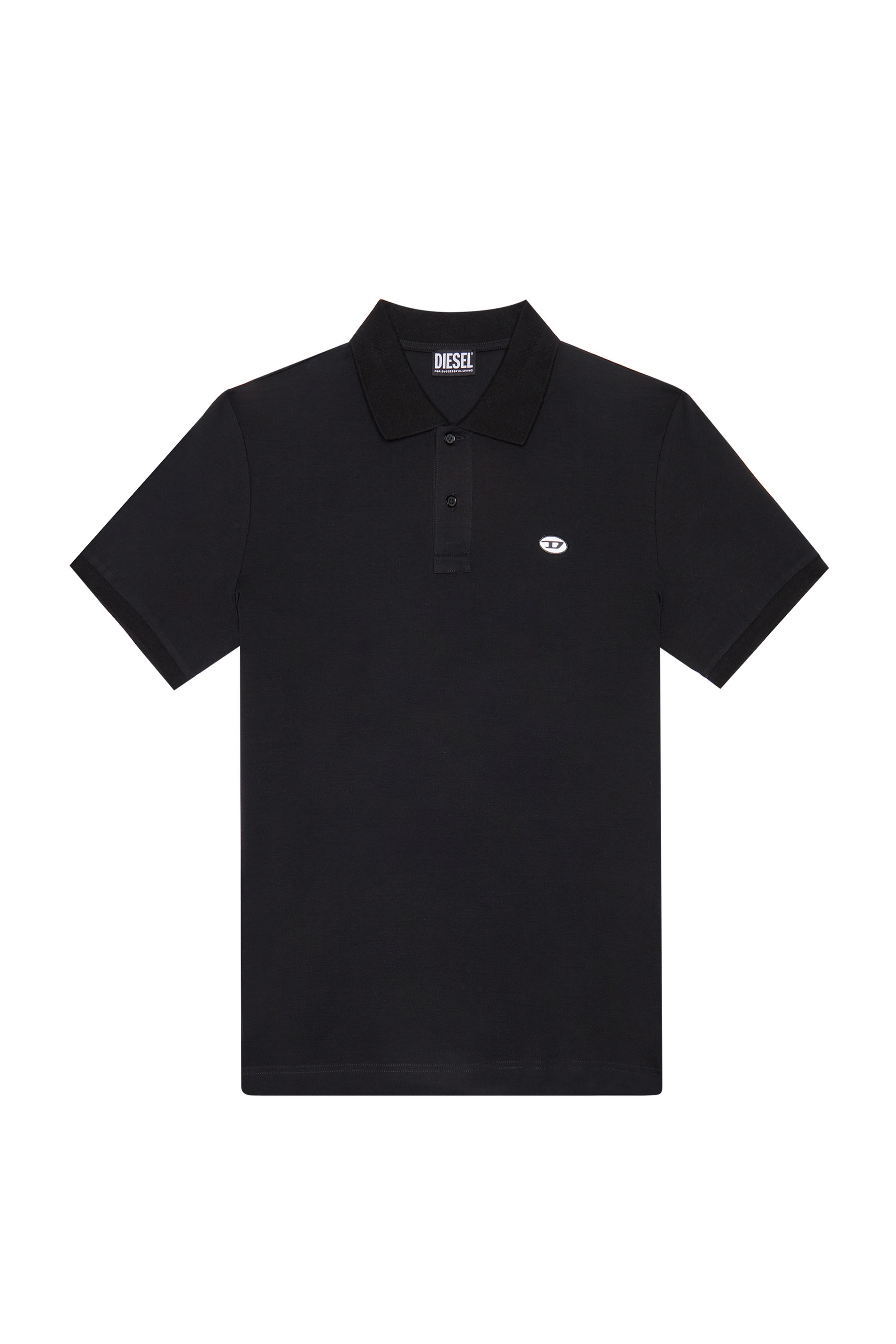 Diesel - T-SMITH-DOVAL-PJ, Man's Polo shirt with D oval Patch in Black - 3