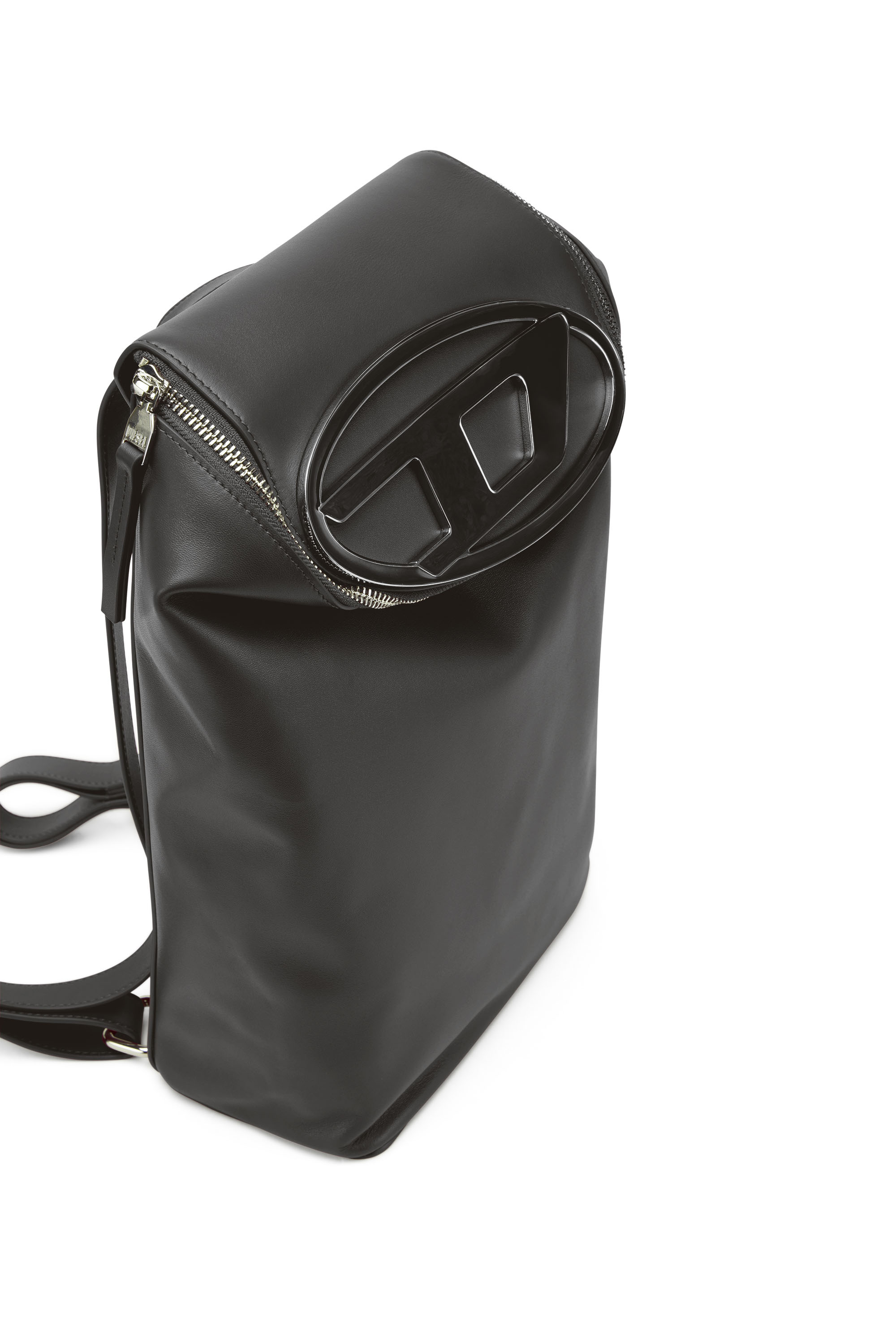 Diesel - 1DR-BACKPACK, Woman's 1DR-Backpack - Leather backpack with logo plaque in Black - 4