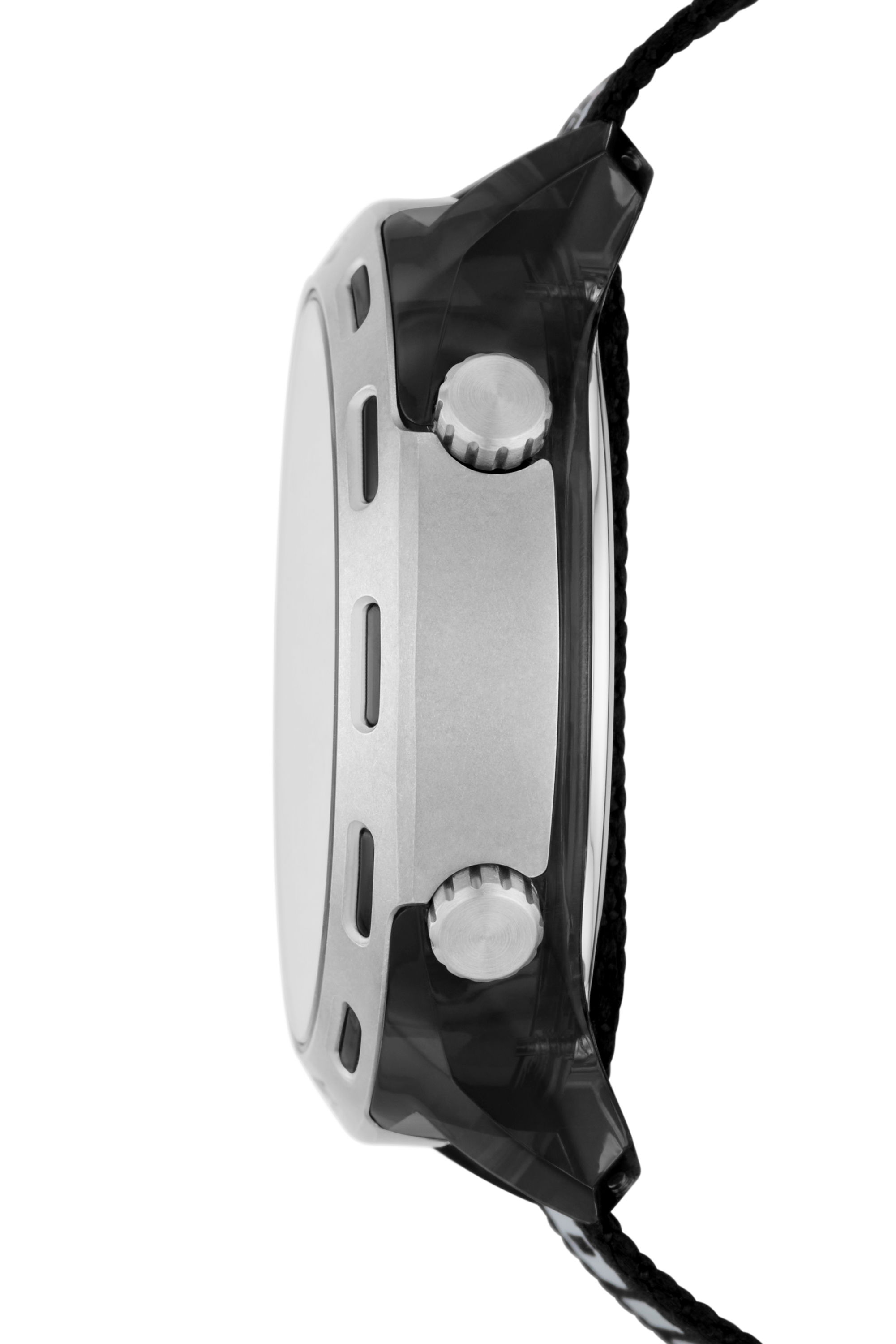 Diesel - DZ1984, Man's Crusher digital black fabric watch in Black - 3