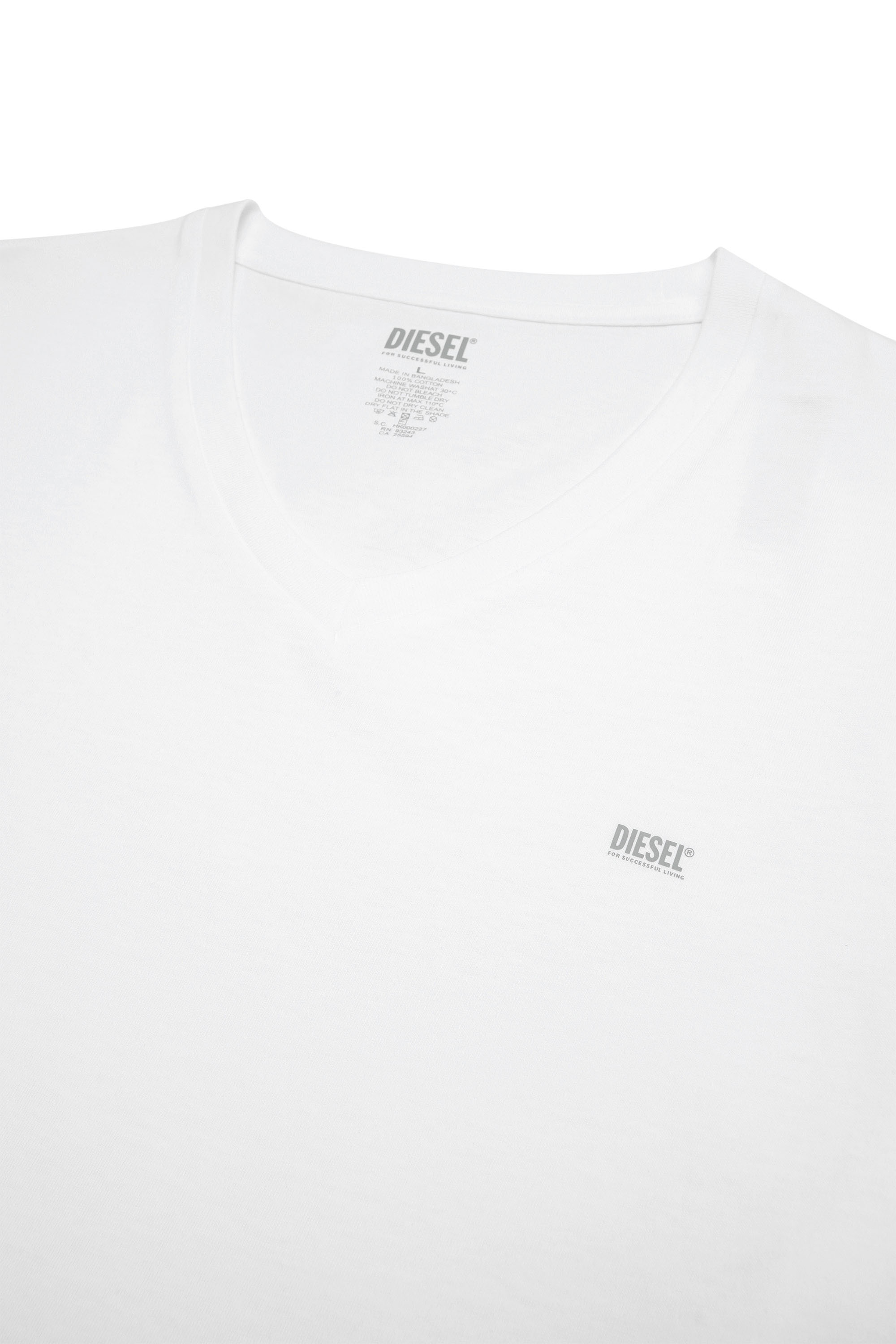 Diesel - UMTEE-MICHAEL-TUBE-TWOPACK, Man's Two-pack V-neck T-shirts with logo print in White - 4