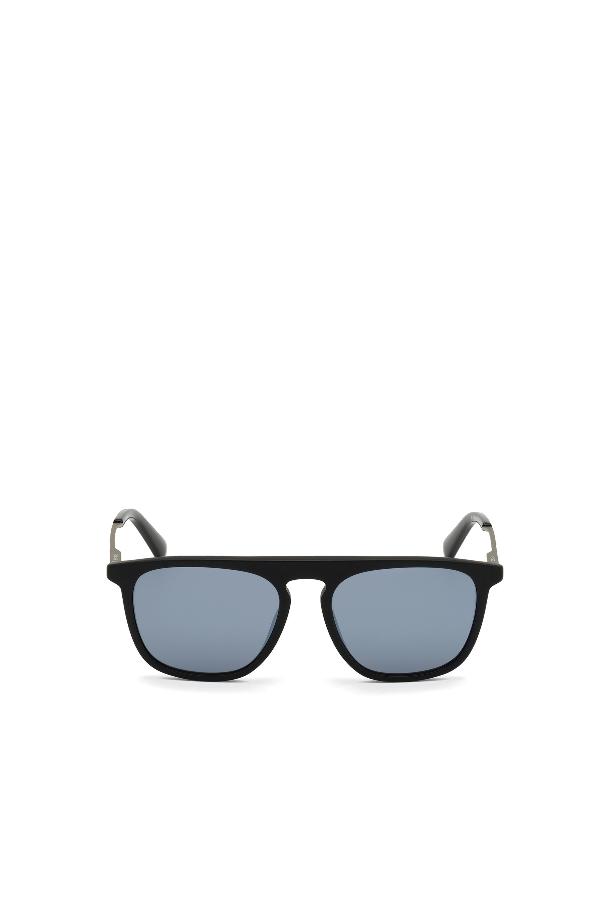 Diesel - DL0297, Man's Squared glasses in acetate and metal in Black/Orange - 2
