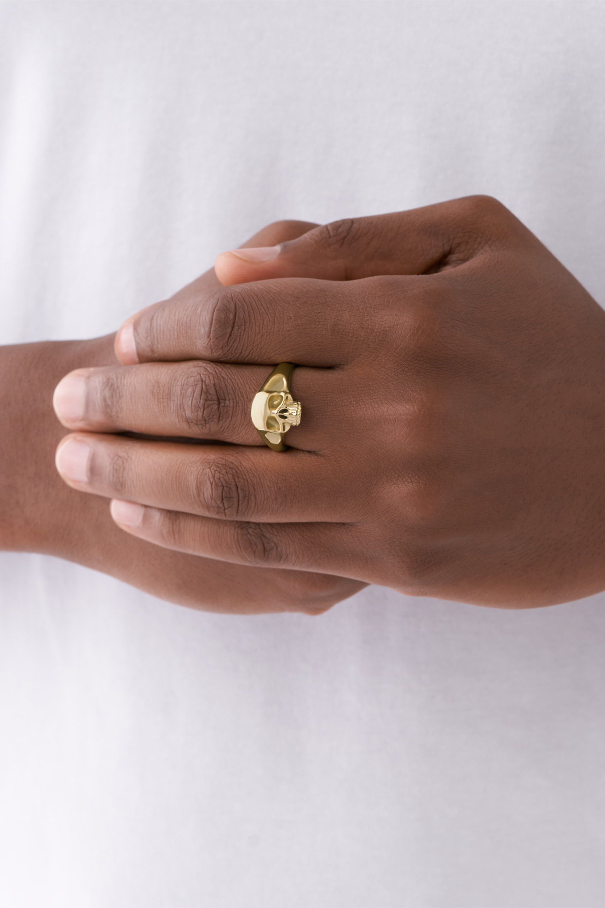 Diesel - DX1380, Man's Gold Stainless Steel Skull Ring in Gold - 3