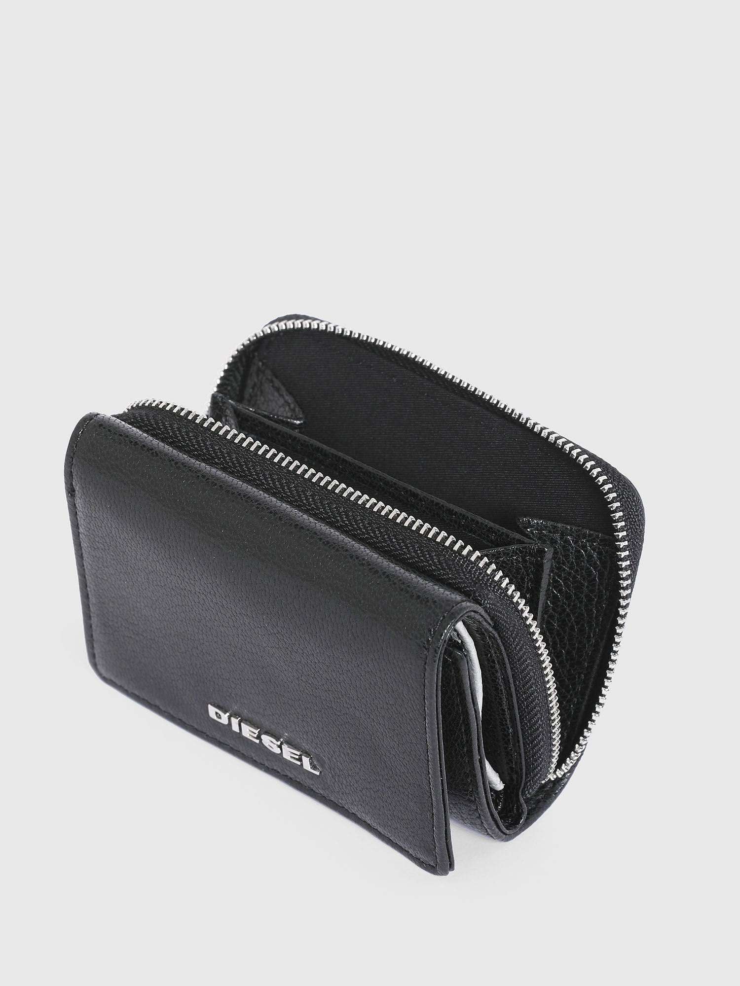 Diesel - SPEJAP, Man's Tri-fold wallet with colour detail in Black/Grey - 4